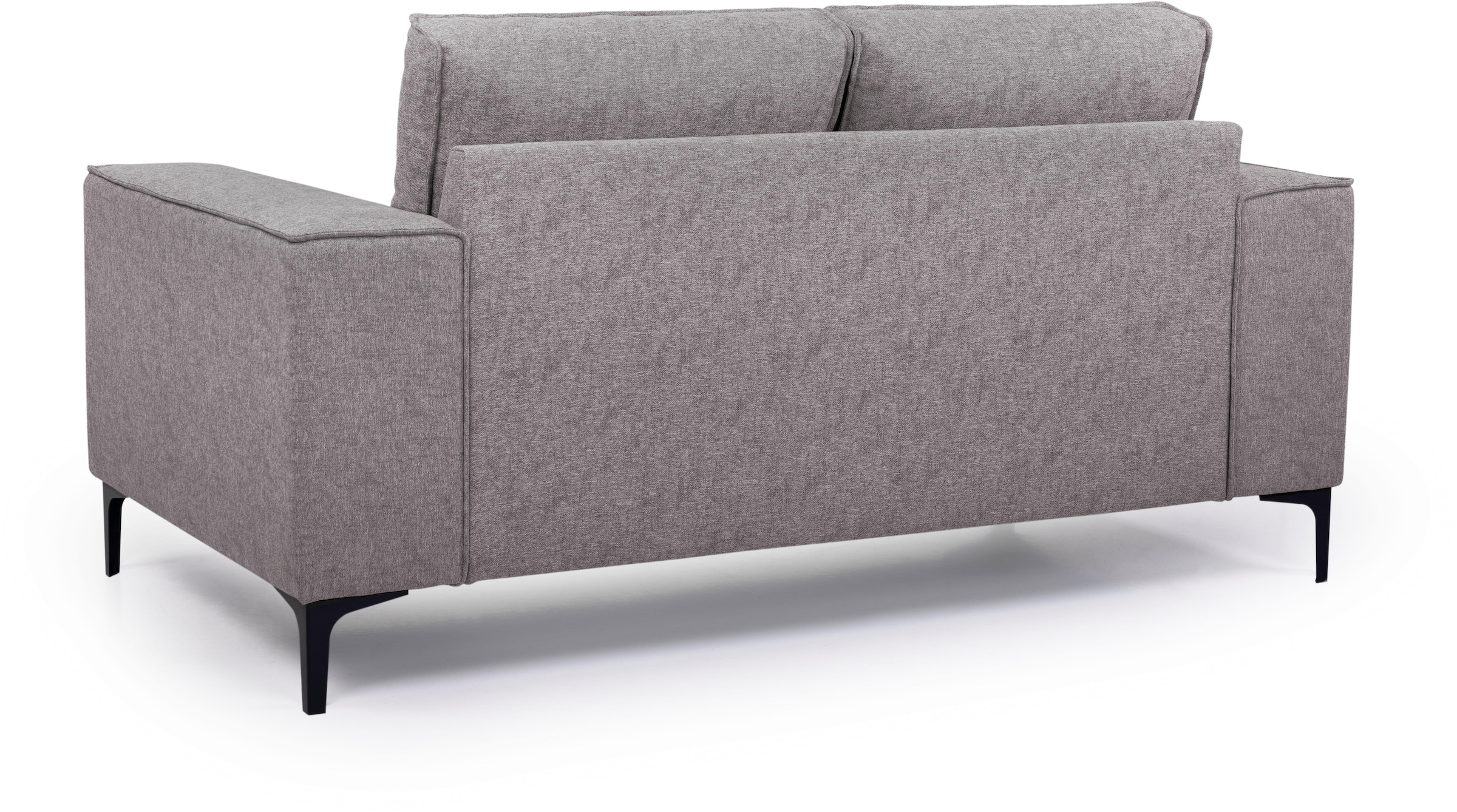 Places of Style 2-Sitzer »Kompaktsofa Oland, Struktur, Flachgewebe, Luxus-Microfaser, Boucle«, 164 cm, Wellenunterfederung, Skandi-Design, Metallfüße