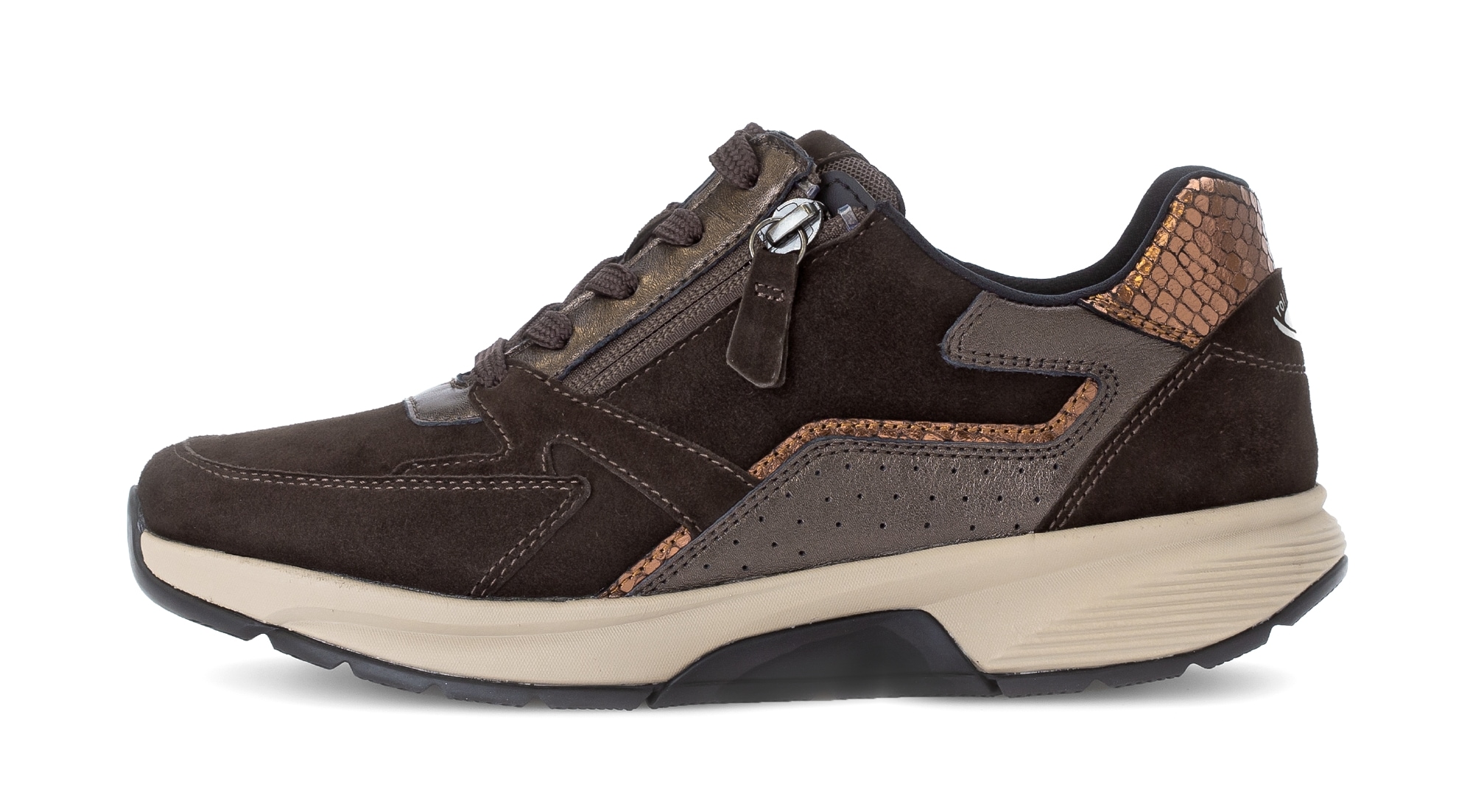 Gabor Rollingsoft Keilsneaker  , Schnürer, Halbschuh, Freizeitschuh mit zusätzlichem Reißverschluss