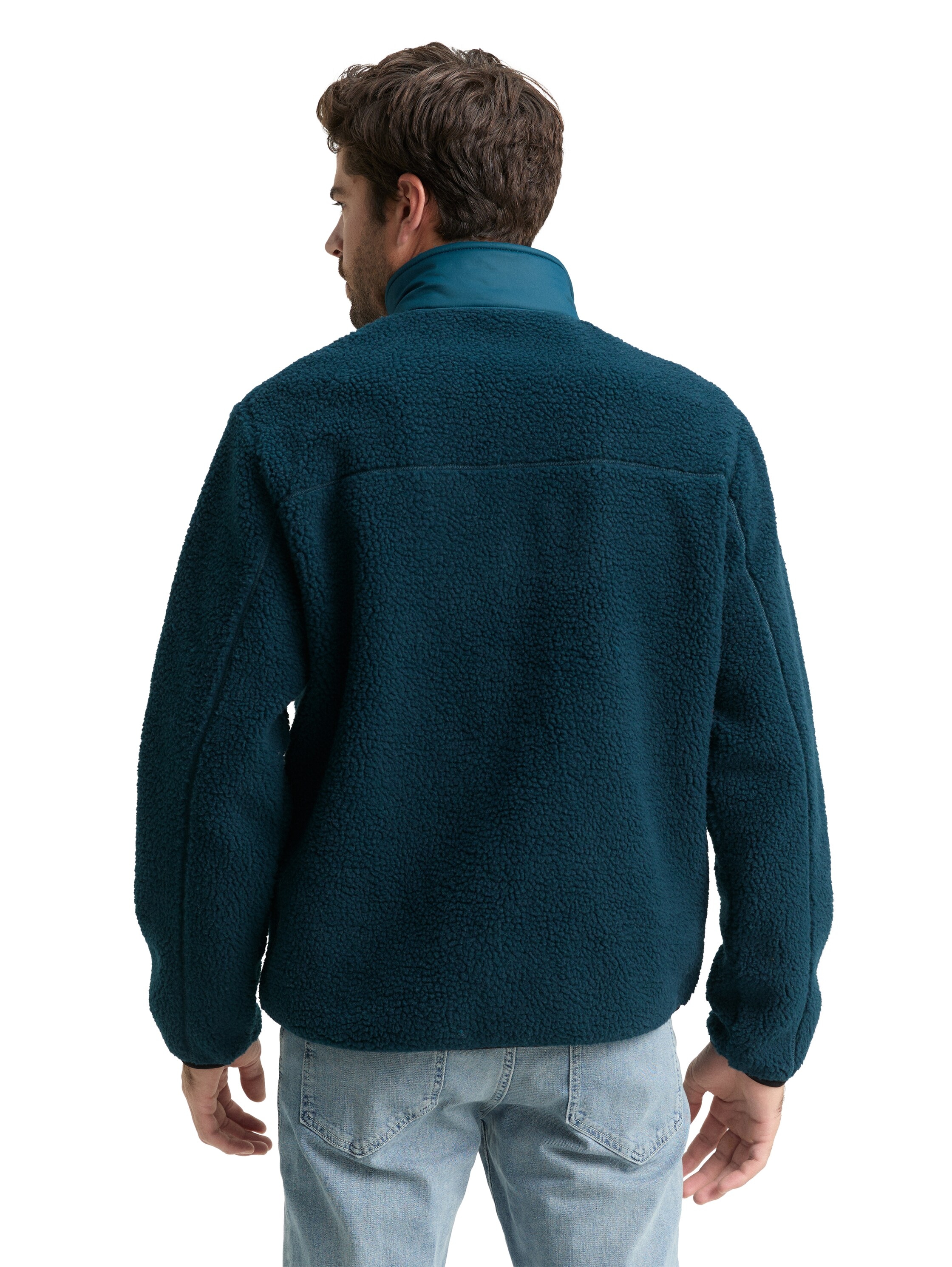 TOM TAILOR Denim Fleecejacke mit Logo Stickerei