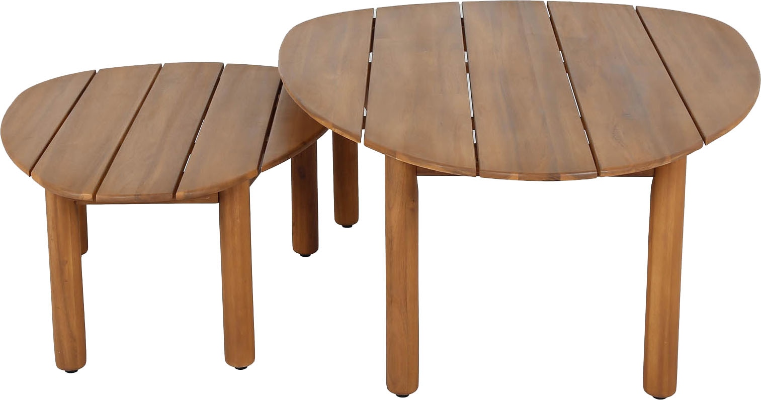 Best Beistelltisch »Pebble«, (Packung, 1 St.), Beistelltisch-Set Akazie 2-tlg.