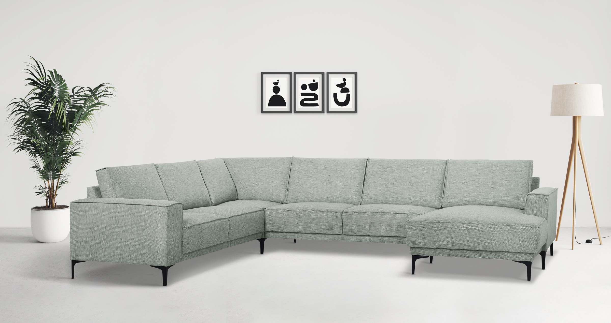 OTTO home Wohnlandschaft »XXL Sofa Oland, Struktur, Flachgewebe, Luxus-Micr günstig online kaufen