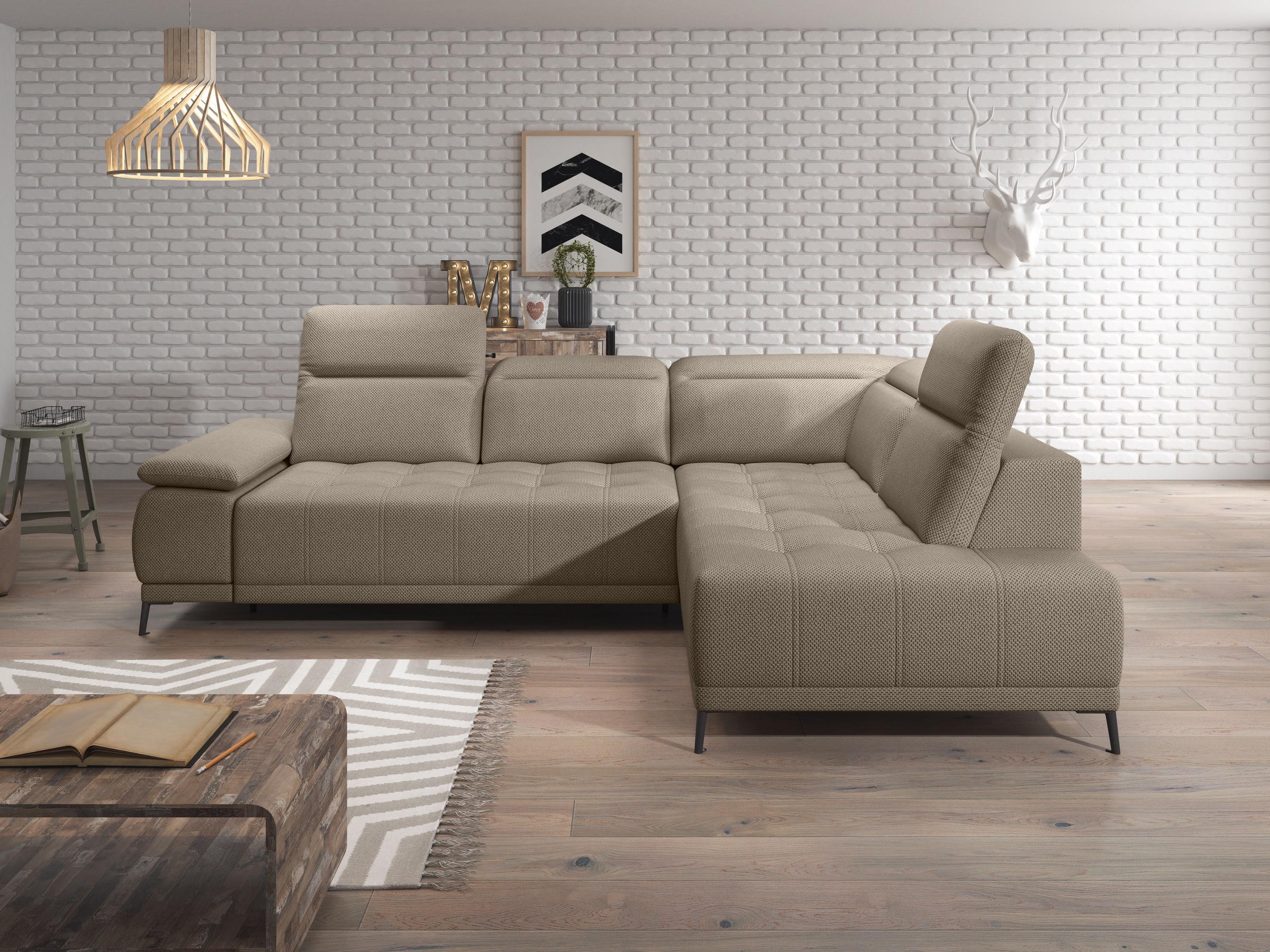 WERK2 Ecksofa »Focus-L, elektrisch erweiterbare Sitztiefe um ca. 30 cm, L-F günstig online kaufen