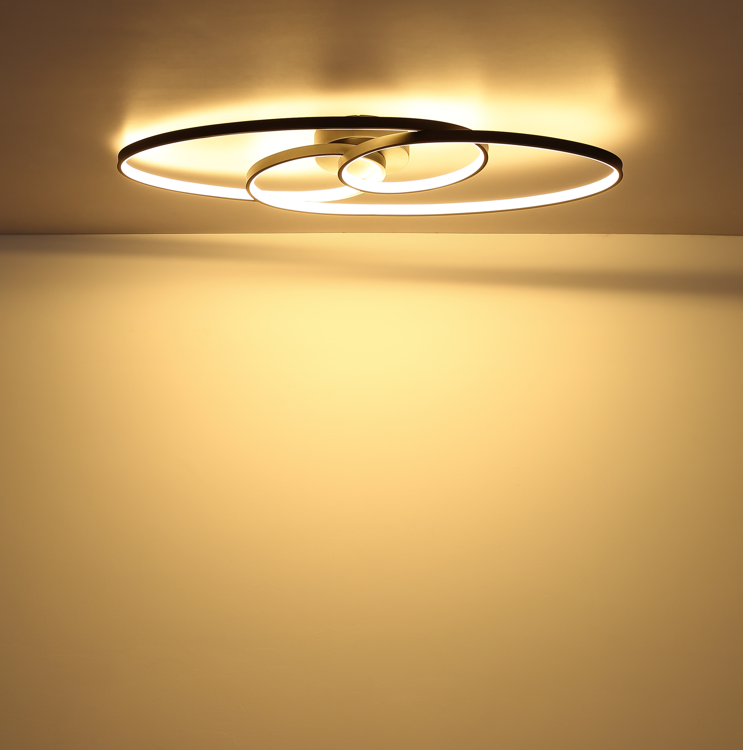 GLOBO LIGHTING Deckenleuchte »SPIRA« LED-Modul 1 Stk. Warmweiß Deckenleuchte Schwarz/Alu, Opal, Stufenschalter, LED 40W