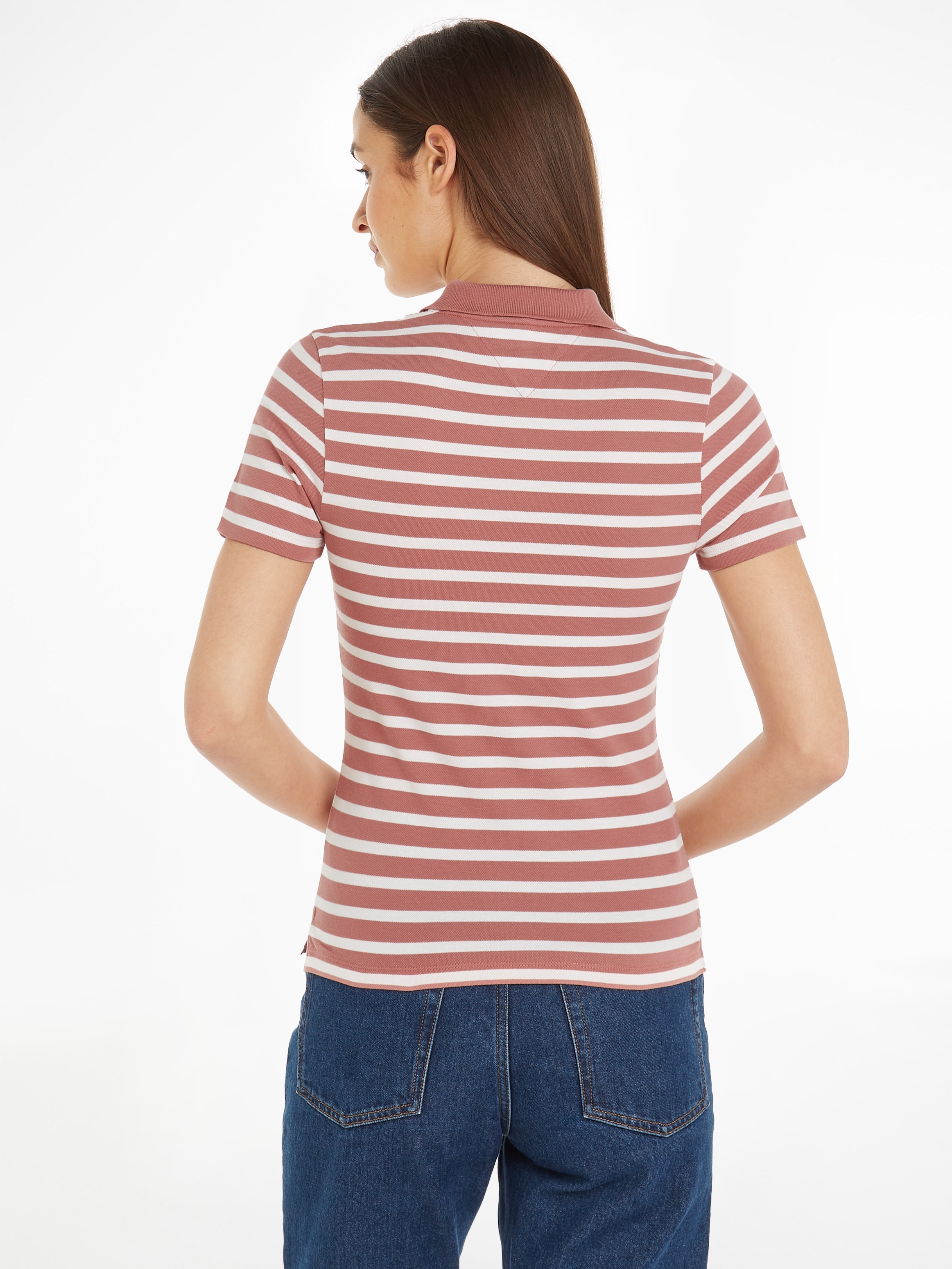 Tommy Hilfiger Poloshirt »1985 SLIM PIQUE STRIPE POLO SS«, mit dezenter Tommy Hilfiger Logostickerei