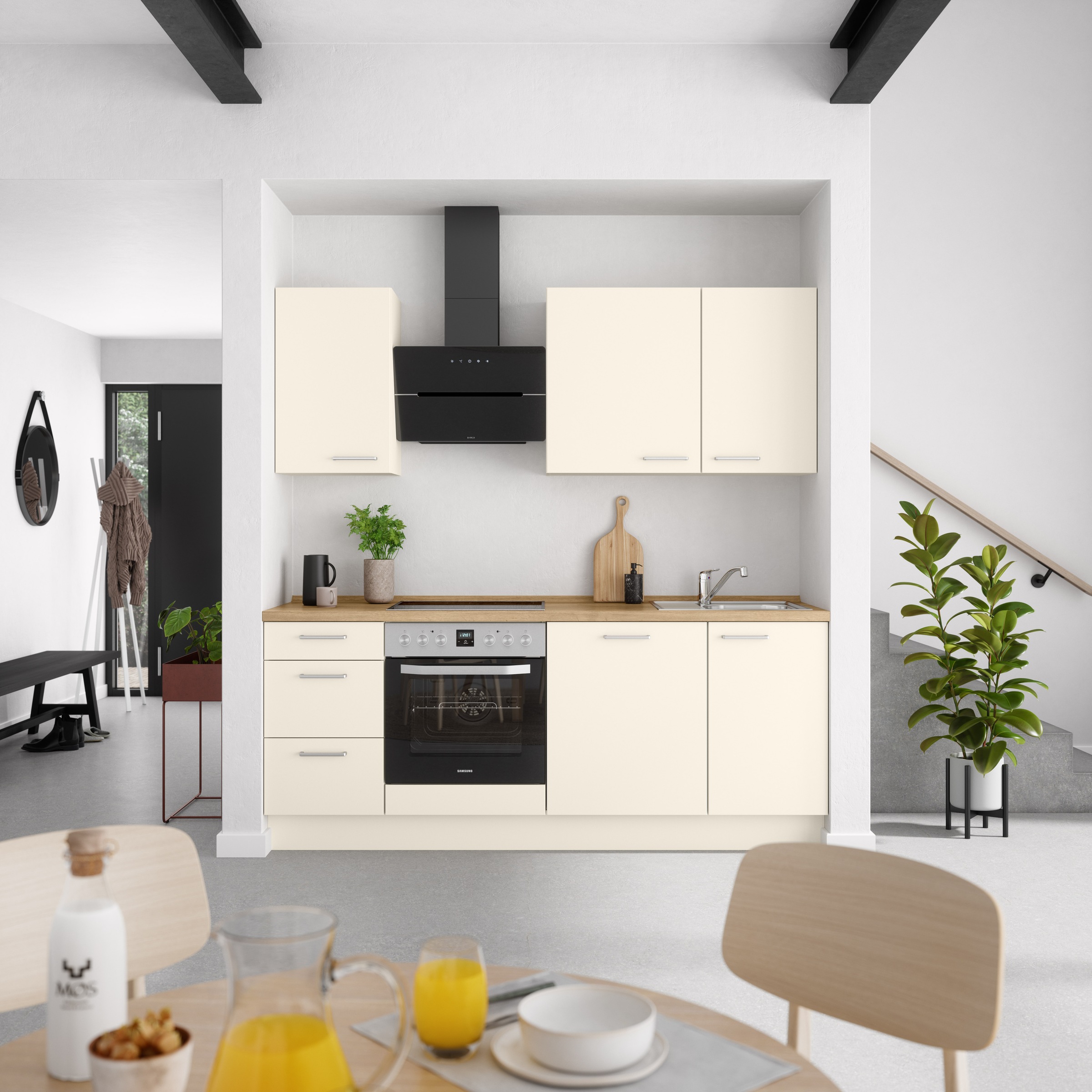 nobilia® Küchenzeile »"Touch II"«, vormontiert, Ausrichtung wählbar, Breite 210 cm, wahlw. mit E-Geräten