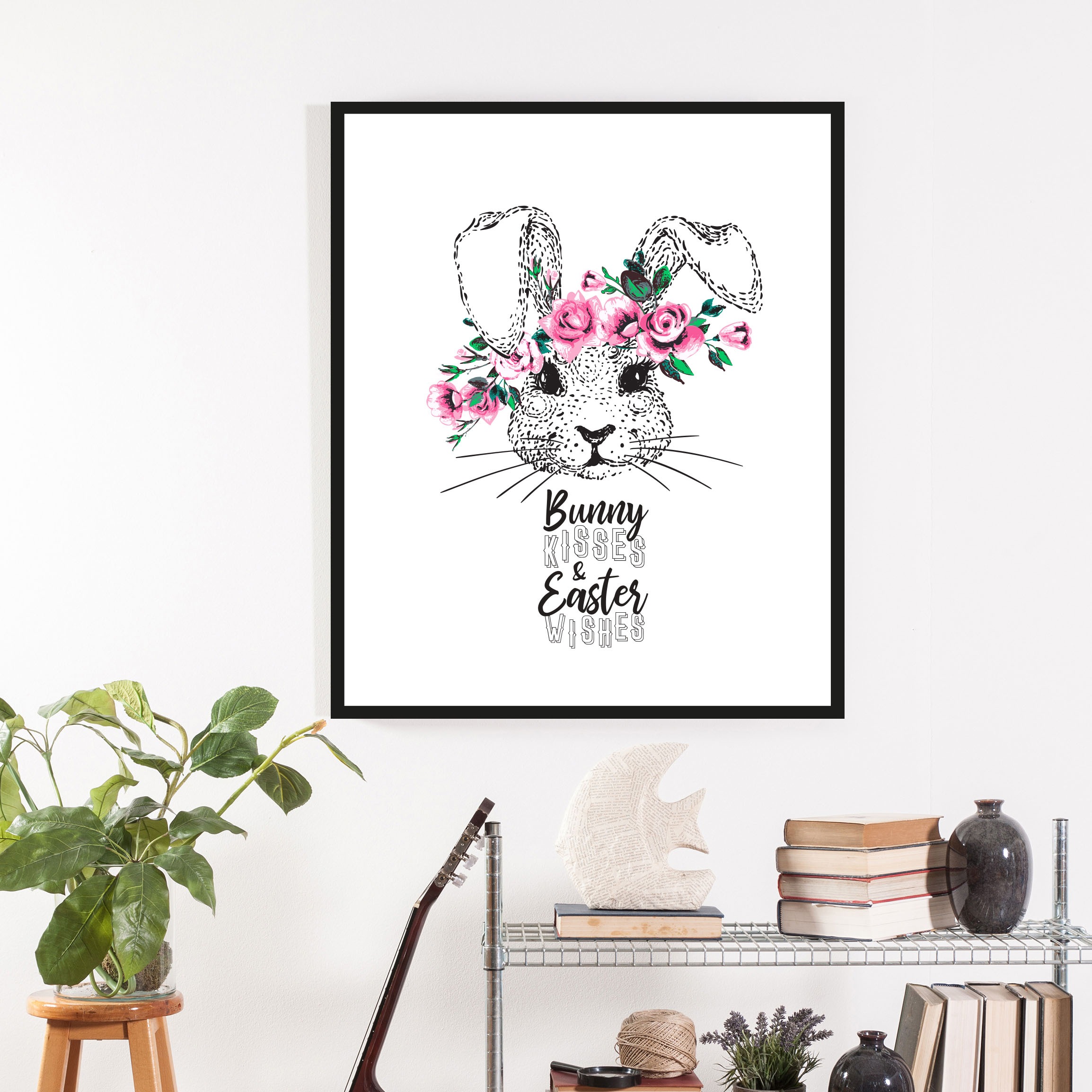 queence Bild »Aico«, Hase-Hasen-Haustiere-Kunst-Ostern-Blumen, (1 St.), mit günstig online kaufen