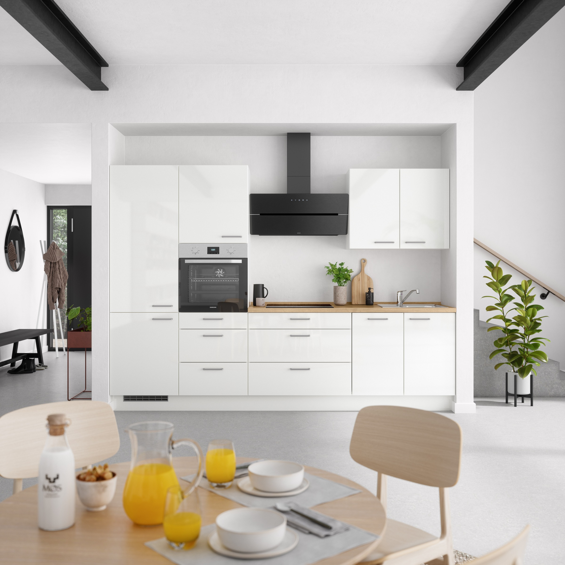 nobilia® Küchenzeile »"Flash II"«, vormontiert, Ausrichtung wählbar, Breite 300 cm, wahlw. mit E-Geräten