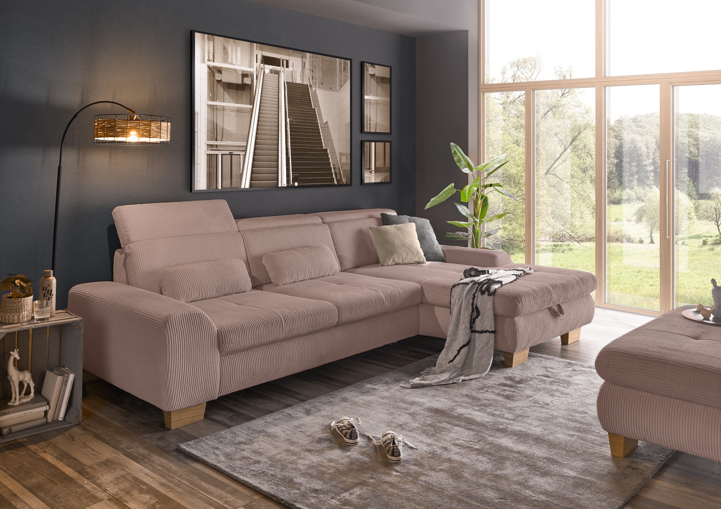 set one by Musterring Ecksofa »SO 3400, Cord, Sitzhöhe 47cm oder 49cm, inkl günstig online kaufen