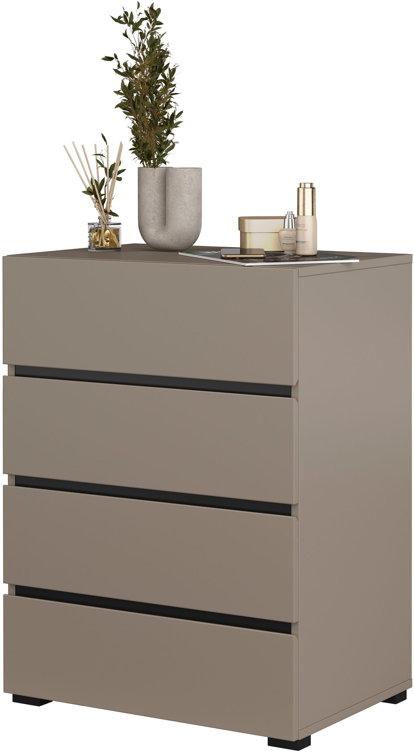 INOSIGN Kommode »Cross,Breite 60 cm, moderne grifflose Sideboard,4 Schubkästen«, Schubladenschrank mit viel Stauraum, Flur Highboard