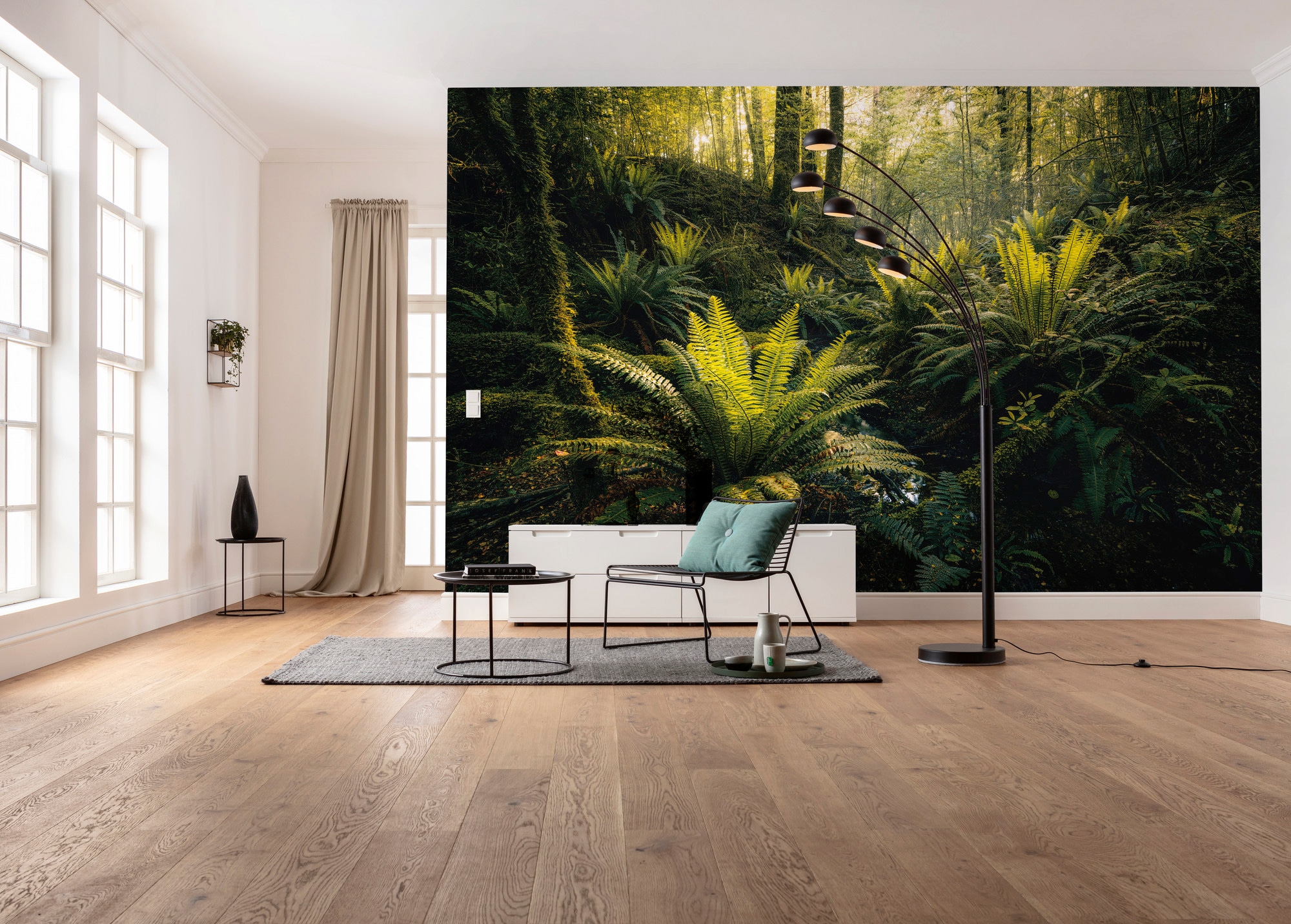 Sanders & Sanders Fototapete Waldlandschaft Grün 450 x 280 cm 612691 günstig online kaufen