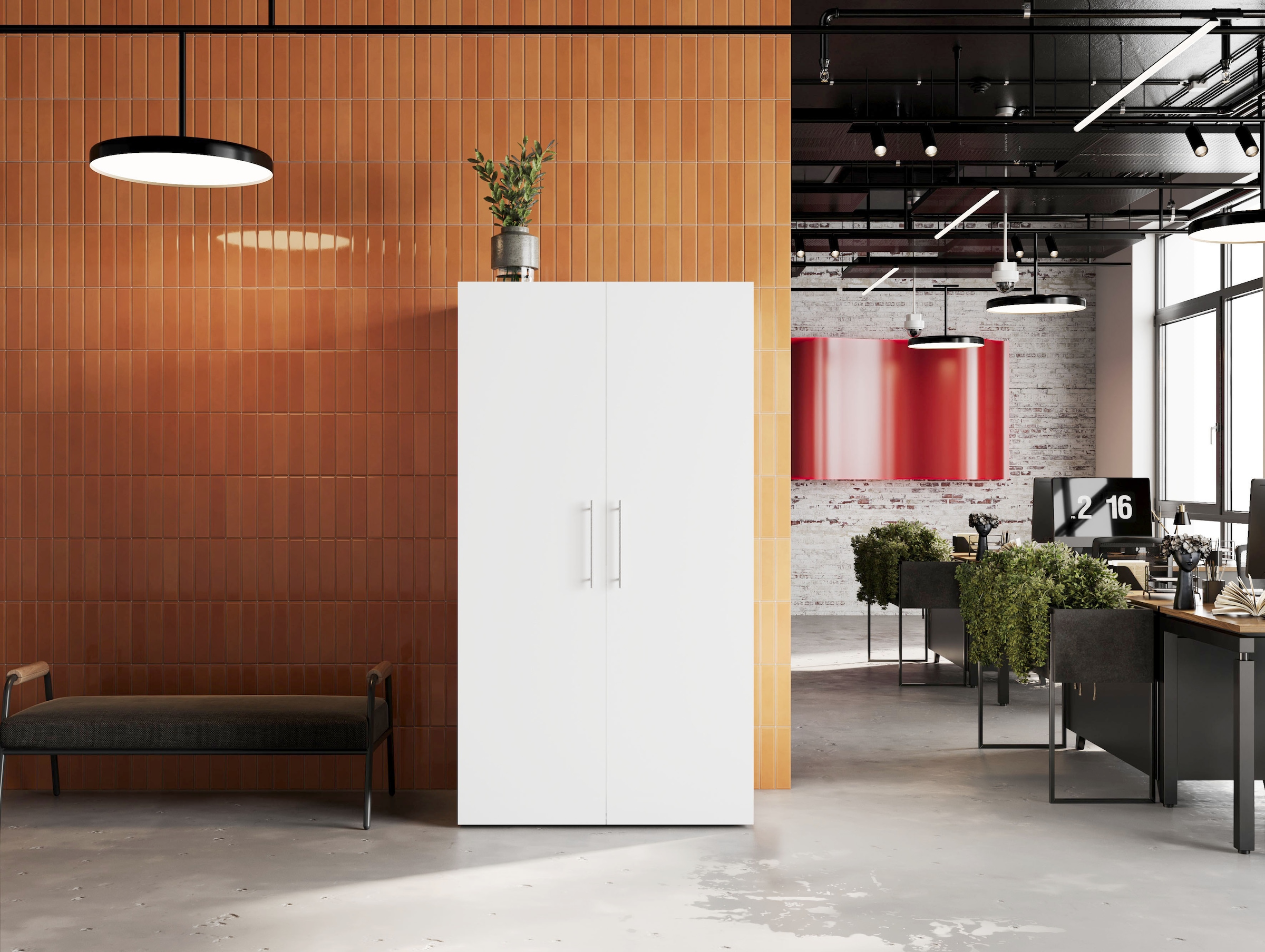 RESPEKTA Pantryküche »Peter, mit Duo Kochfeld, wahlweise mit Mikrowelle, Korpus Weiß,« Breite 104 cm, in exclusiver Konfiguration für OTTO