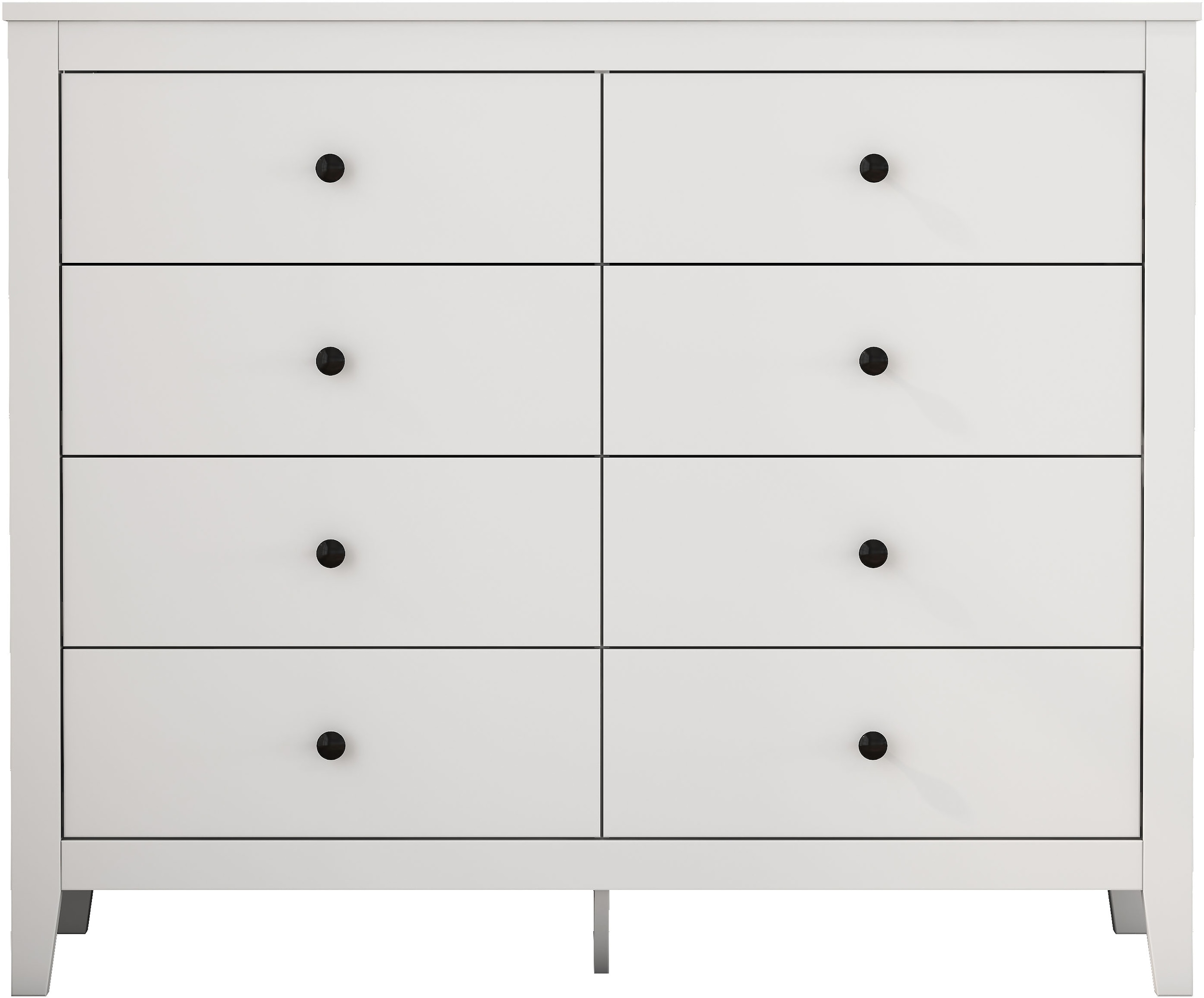 OTTO home Schubkastenkommode »Borkum Sideboard mit 8 Schubladen Bestseller Landhaus weiß« schwarze Griffe aus Metall, 
