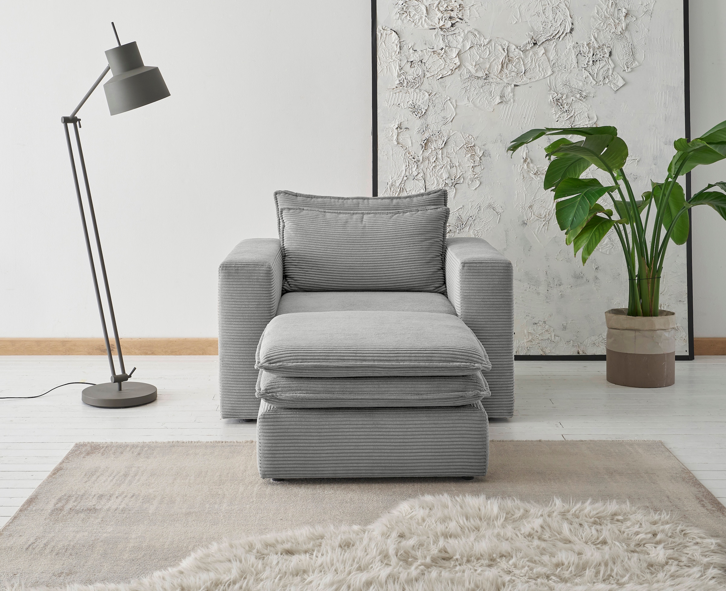 PLACES OF STYLE Sitzgruppe »PIAGGE« 2 Stk. tlg. Hochwertiger Cord, Sessel u günstig online kaufen