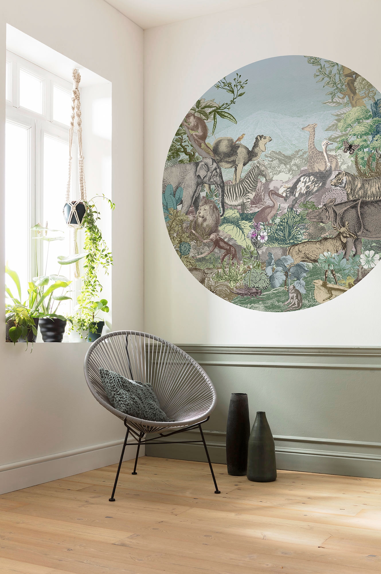 Komar Fototapete »Vlies selbstklebend - Animal Kingdom - Größe 125 x 125 cm«, bedruckt, Wohnzimmer, Schlafzimmer