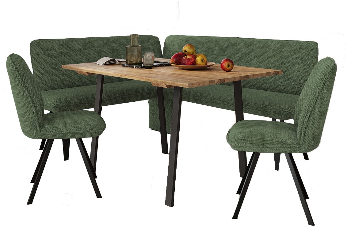 Eckbankgruppe OTTO HOME "Mily Essecke, Sitzgruppe, Eckbankgruppe, Küchenbankgruppe", grün (mayfly, schwarz), B:205cm H:89cm T:164cm