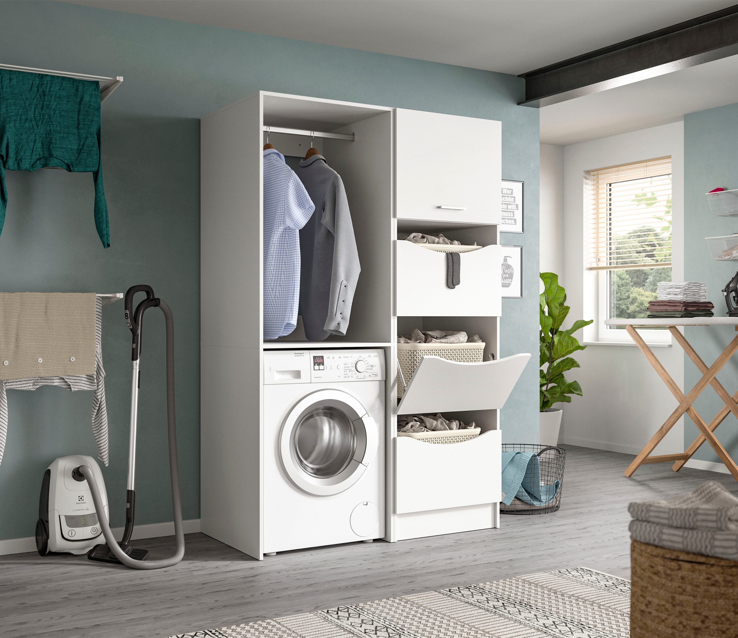 welltime Badmöbel-Set »FALAS, TOPSELLER!, 2-teilig, Hauswirtschaftsraum Set günstig online kaufen