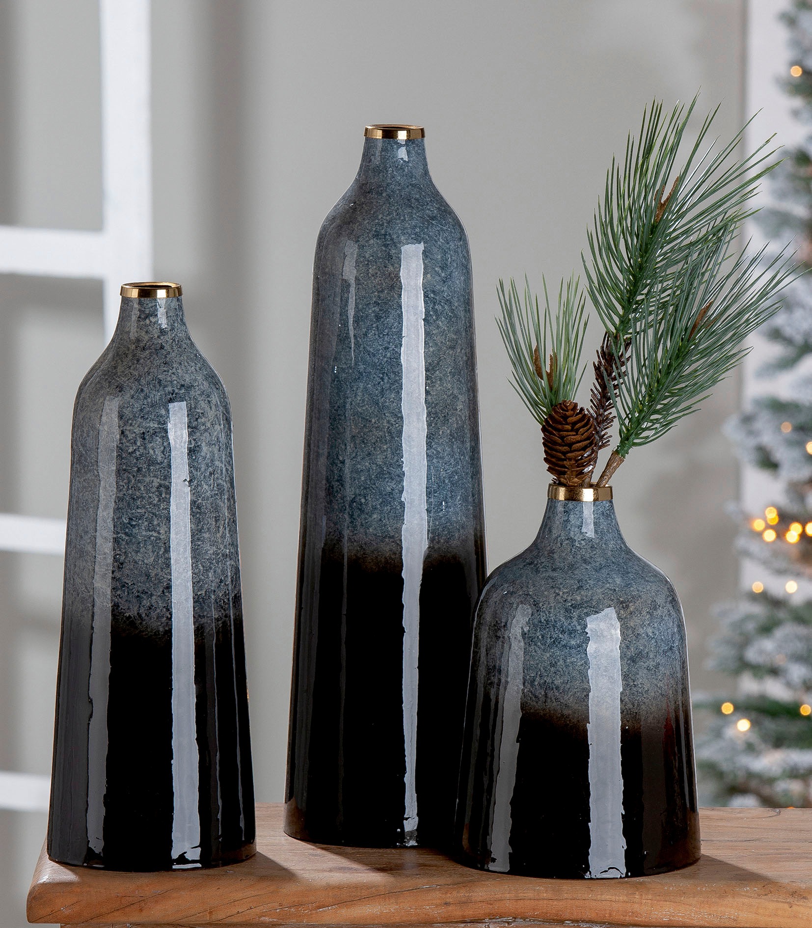 GILDE Dekovase »Laver, Höhe 25 cm« dekorative Vase aus Metall, Dekoobjekt günstig online kaufen