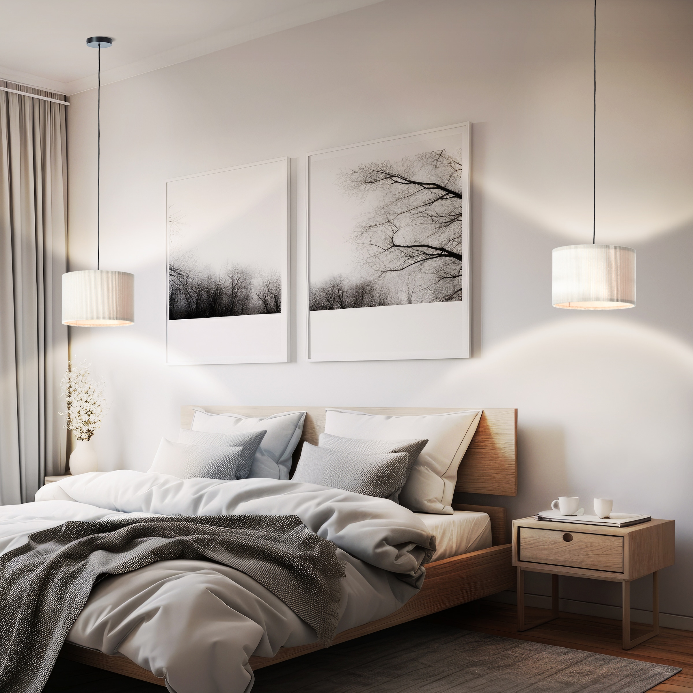 Brilliant Pendelleuchte »Tony«, 1 flammig, Leuchtmittel E27 | ohne Leuchtmittel, mit Cord-Lampenschirm, 150 x 35 cm, E27, kürzbar, Textil