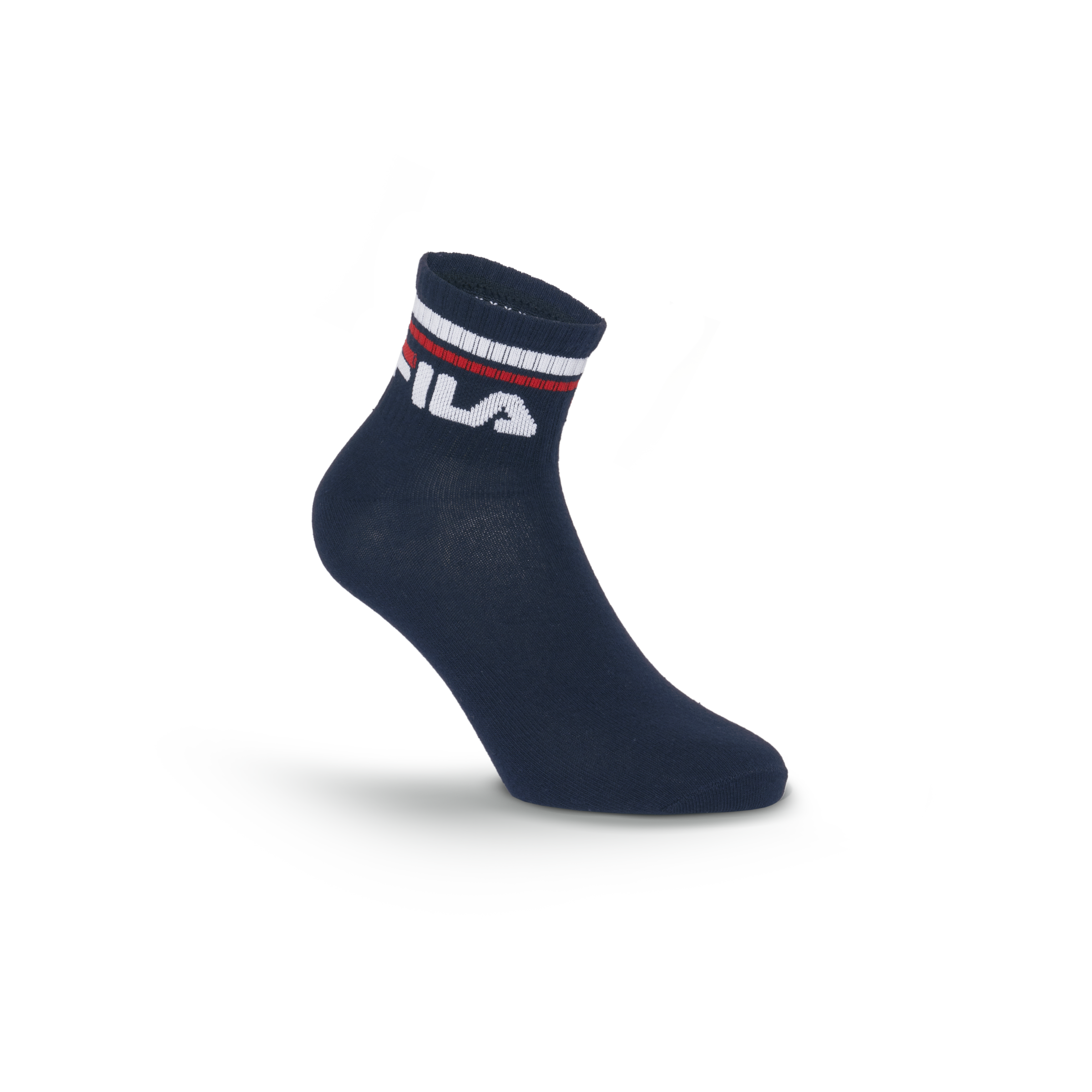 Fila Kurzsocken 3 Paar tlg. Cotton-Mix, Unisex, Kontraststreifen