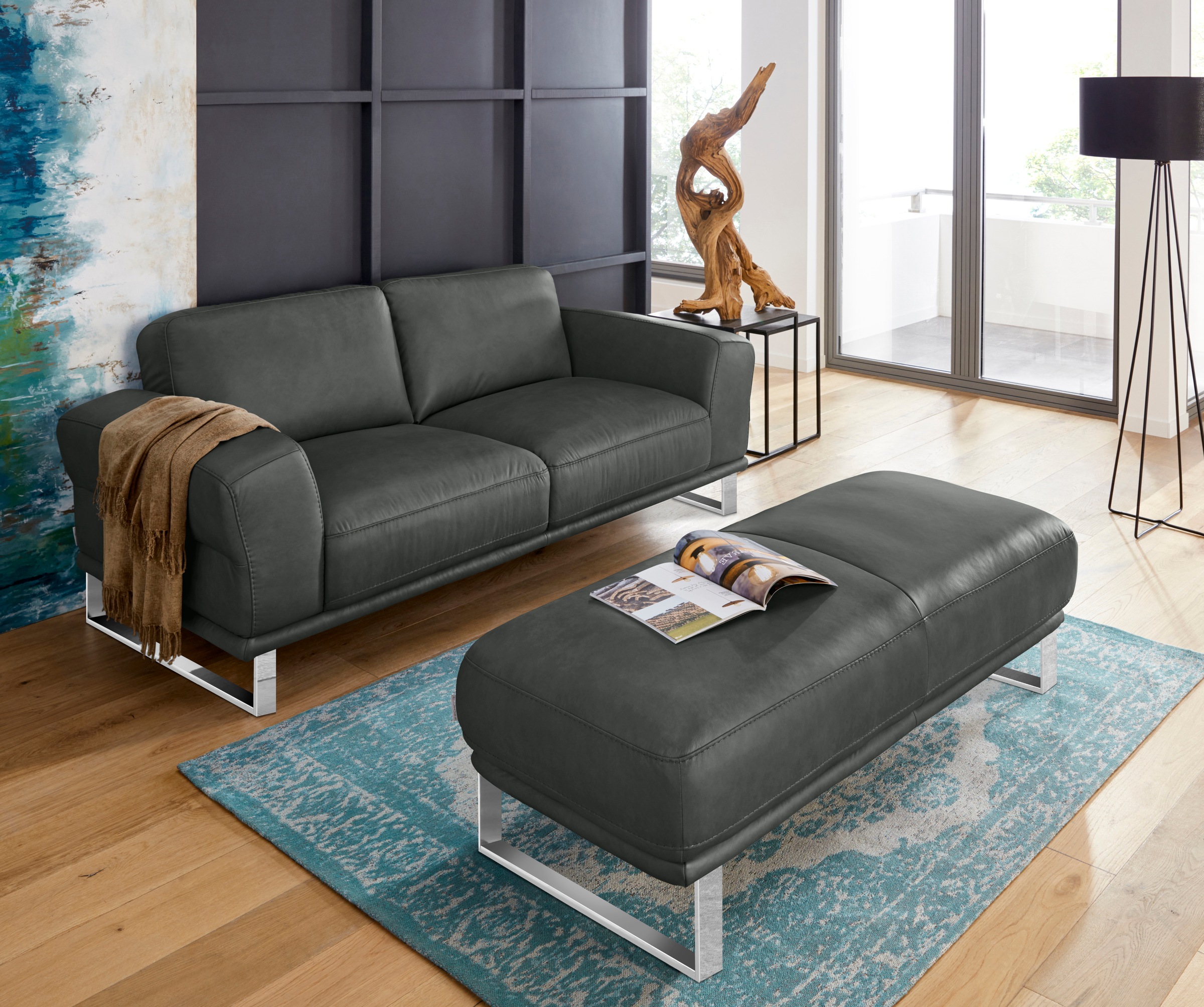 W.SCHILLIG 2-Sitzer »montanaa«, mit Metallkufen in Chrom glänzend, Breite 192 cm