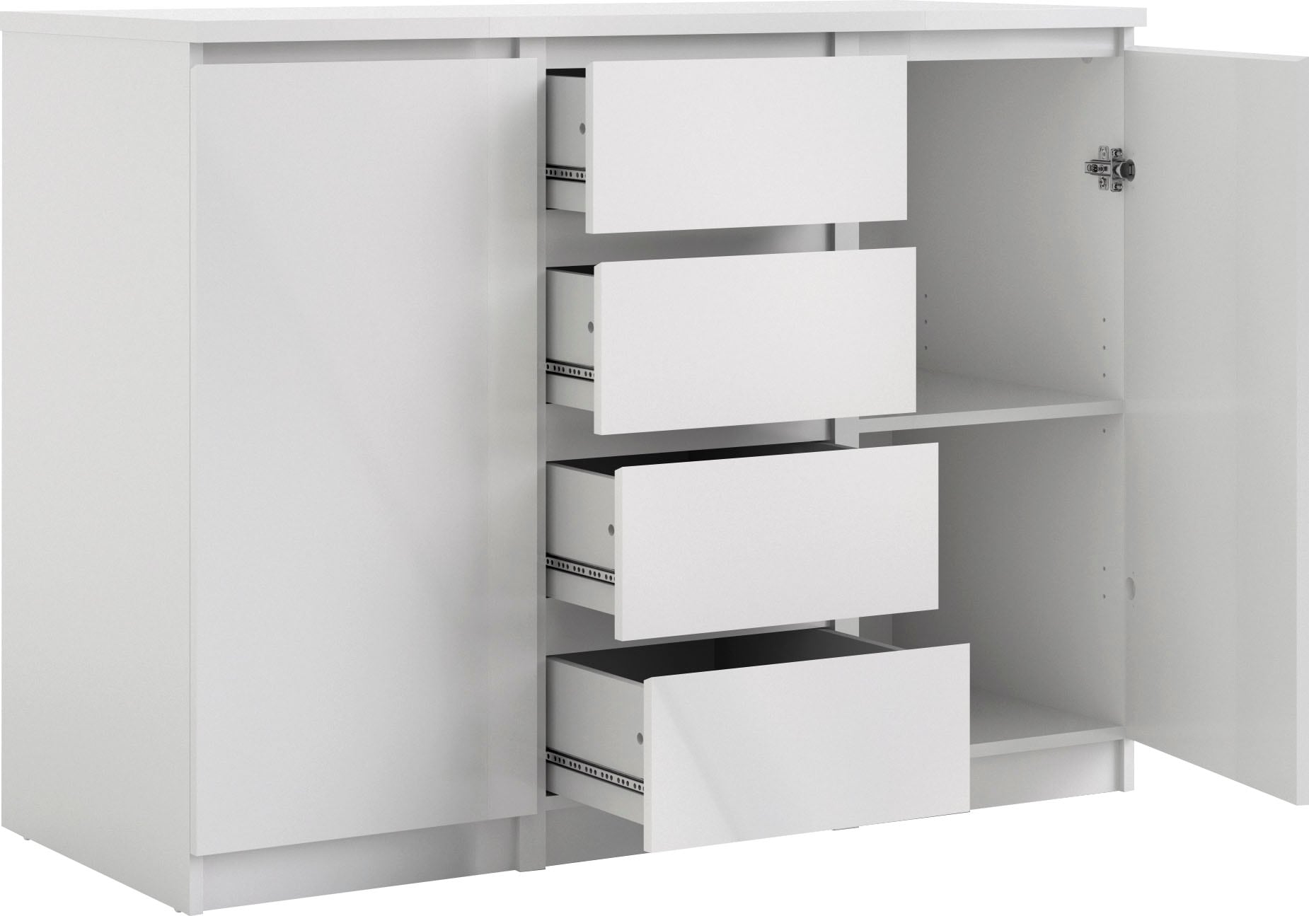 INOSIGN Kommode »Naia«, abgerundeten Schubladenkanten auf Metallgleiter, Breite 120,6 cm
