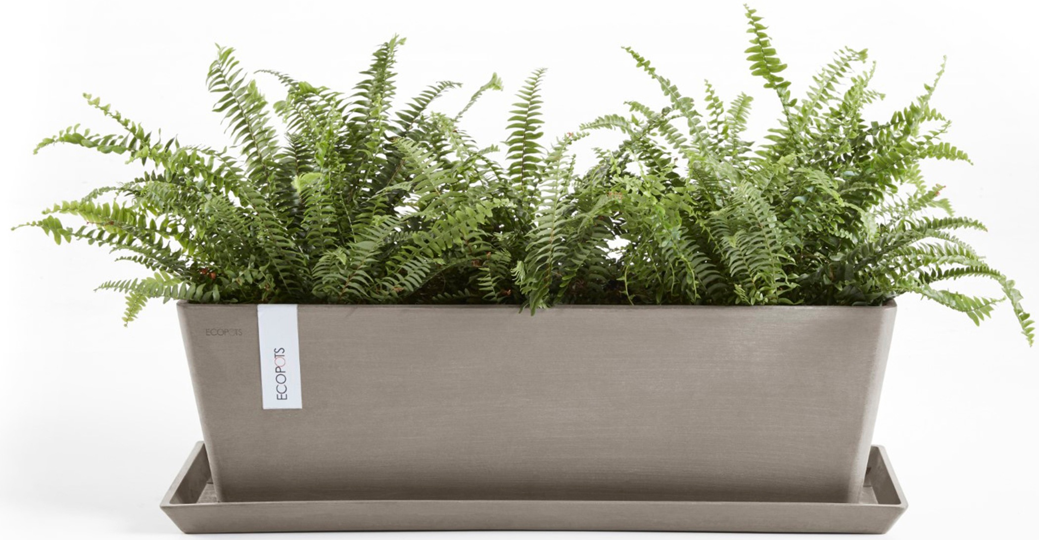 ECOPOTS Balkonkasten »Bruges 55 + Wassersystem Taupe«, für den Außenbereich: frostsicher, bruchsicher und lichtbeständig