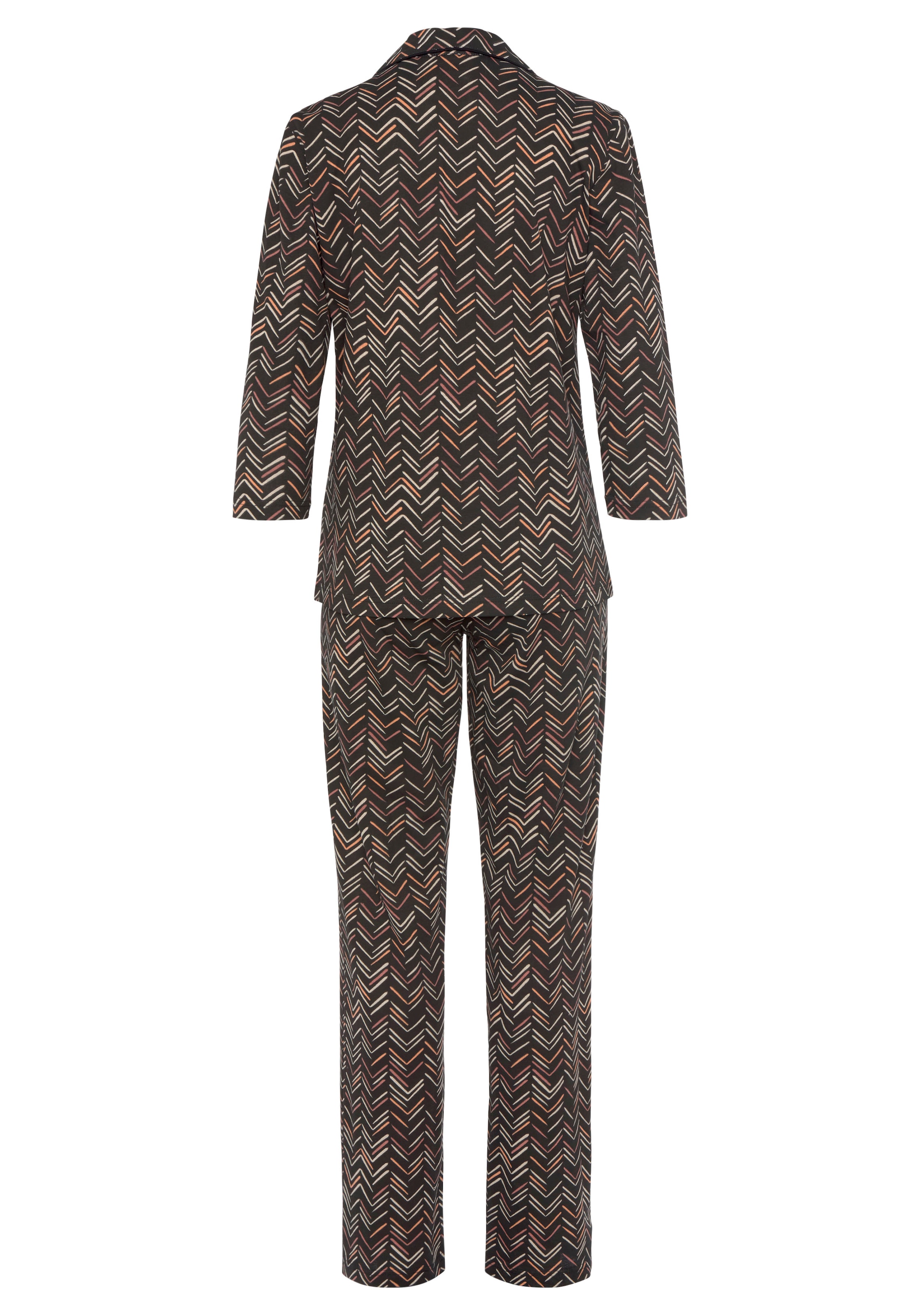 Vivance Dreams Pyjama, (Set, 2 tlg.), mit malerischem Fischgrat-Muster