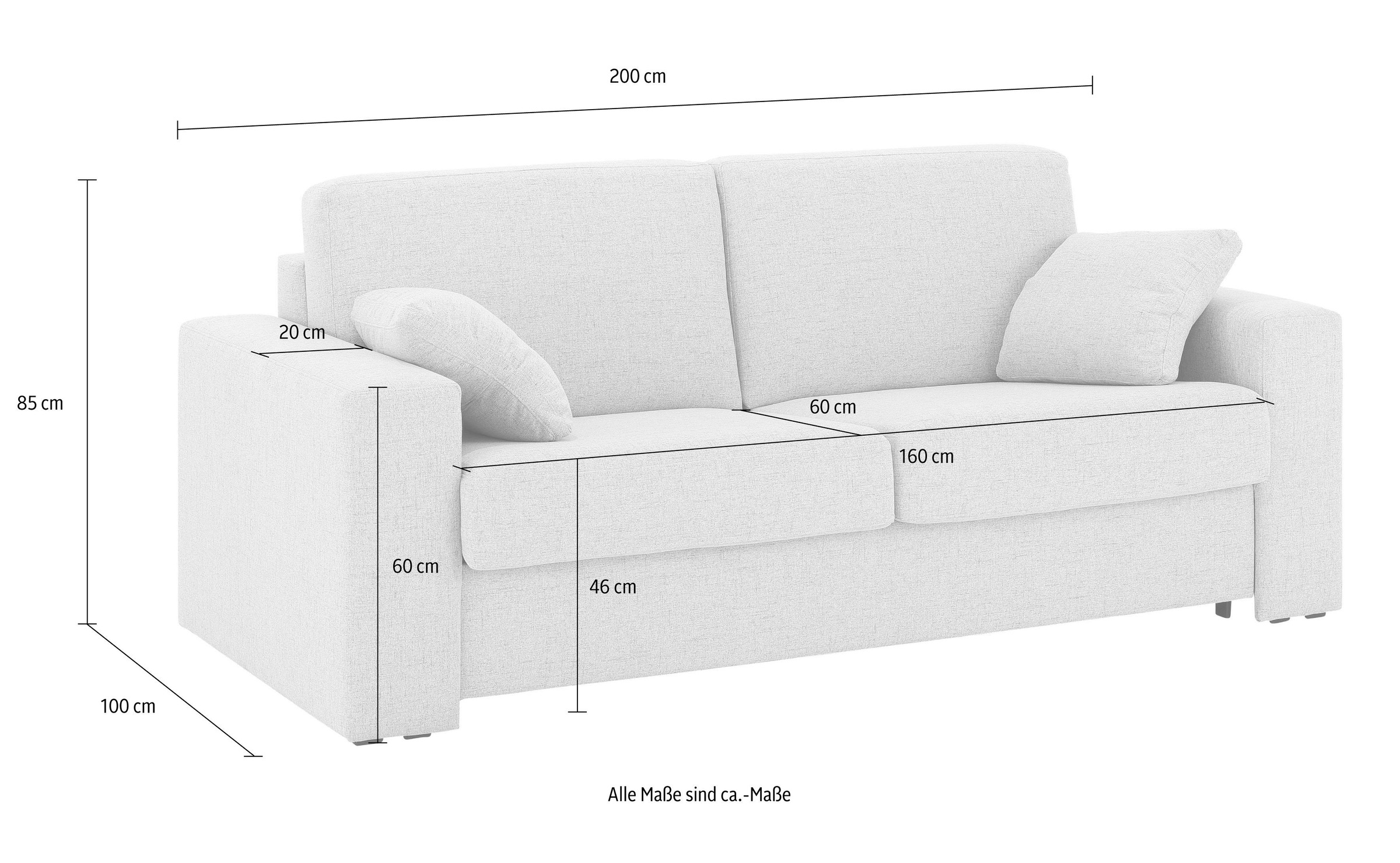 Home affaire Schlafsofa »Roma Matratzenhöhe 14 cm«, Dauerschlaffunktion, mit Unterfederung, Lattenrost, Matratze
