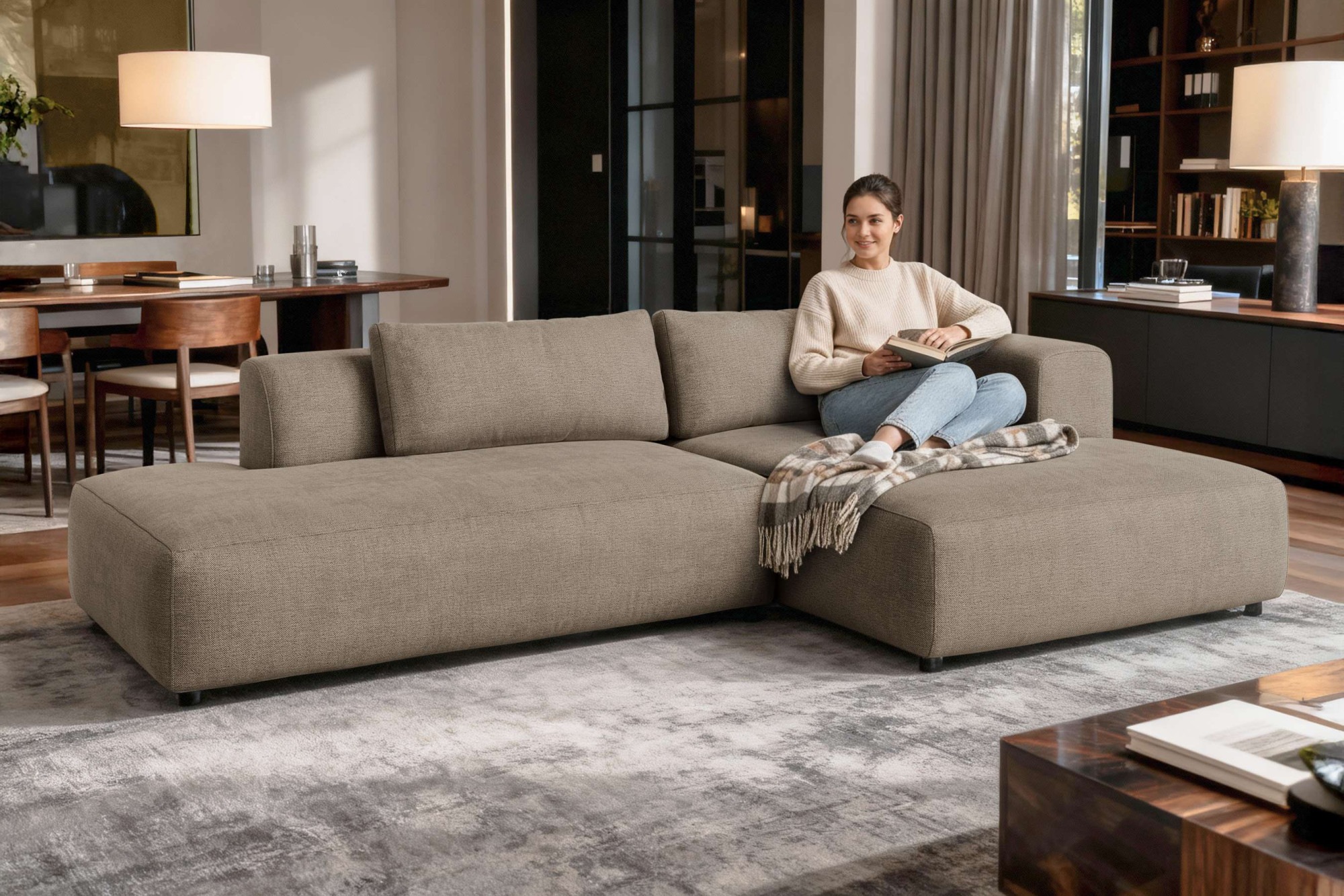 OTTO home Ecksofa »TIARRA Design-Sofa mit Ottomane recht/links bestellbar, günstig online kaufen