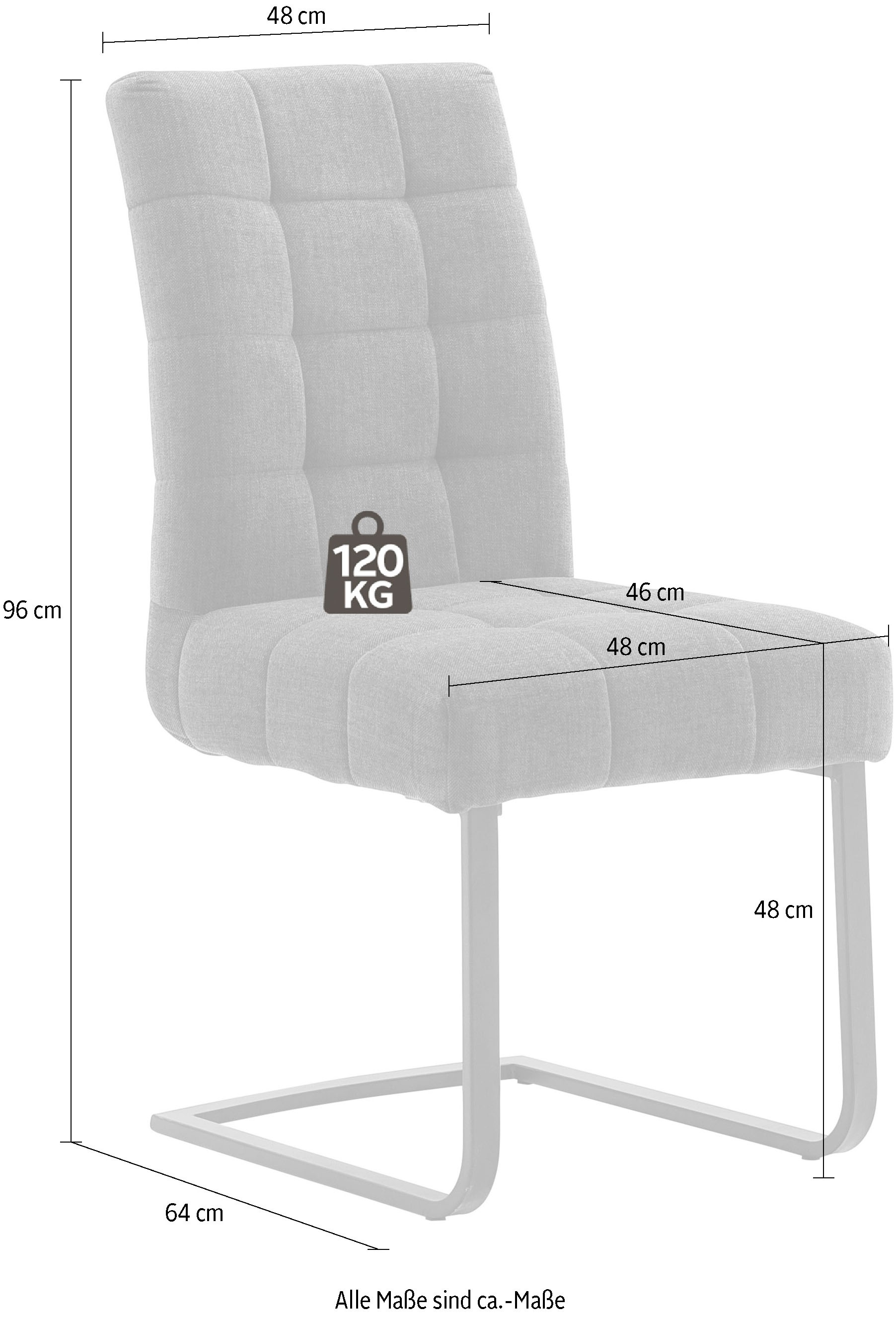 MCA furniture Clean 2 Raten (Set), Clean, »Salta«, mit auf Freischwinger Bezug Aqua St., bestellen Aqua