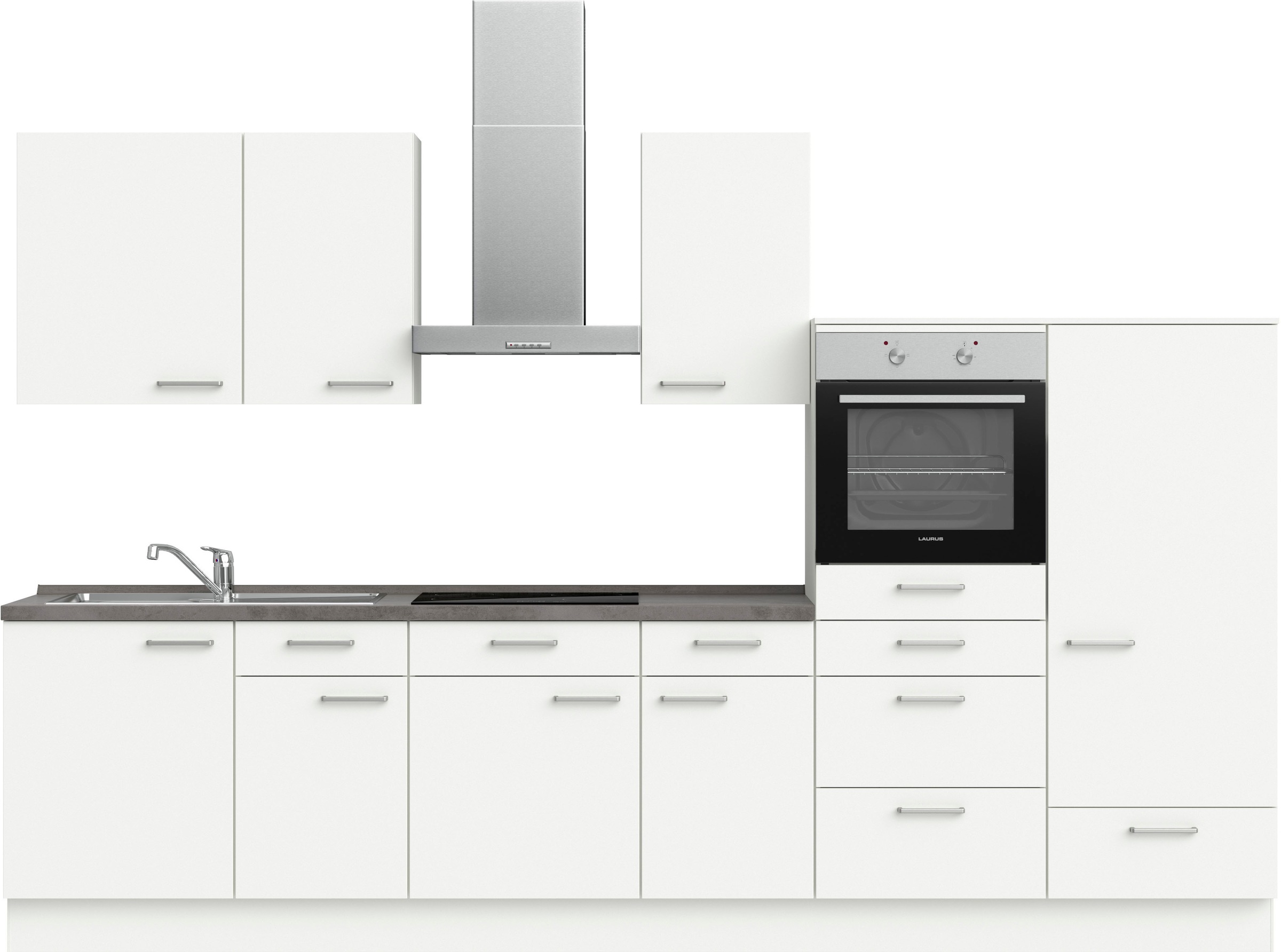 nobilia® Küchenzeile »"Touch I"«, vormontiert, Ausrichtung wählbar, Breite 330 cm, wahlw. mit E-Geräten