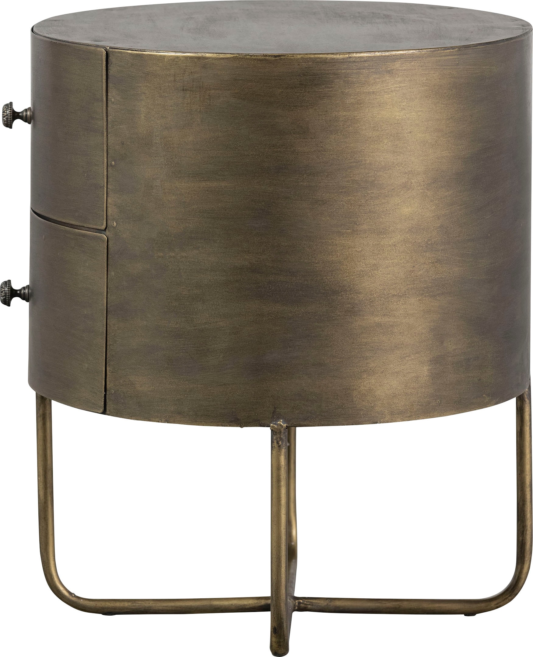 WOOOD Beistelltisch »Glossy«, Beschichtung aus antikem Messing, H 48 cm x B 38 cm