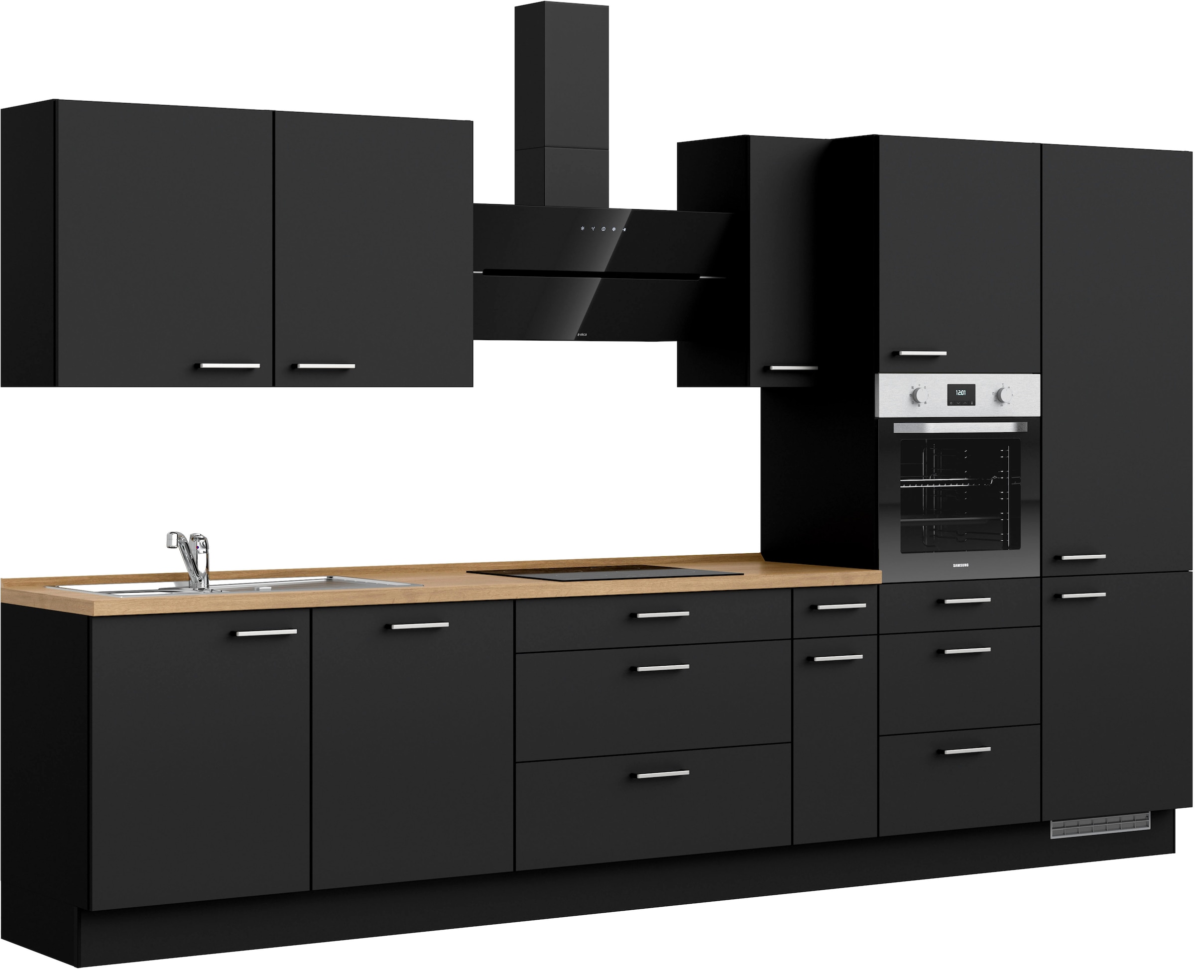 nobilia® Küchenzeile »"Touch II"«, vormontiert, Ausrichtung wählbar, Breite 360 cm, wahlw. mit E-Geräten