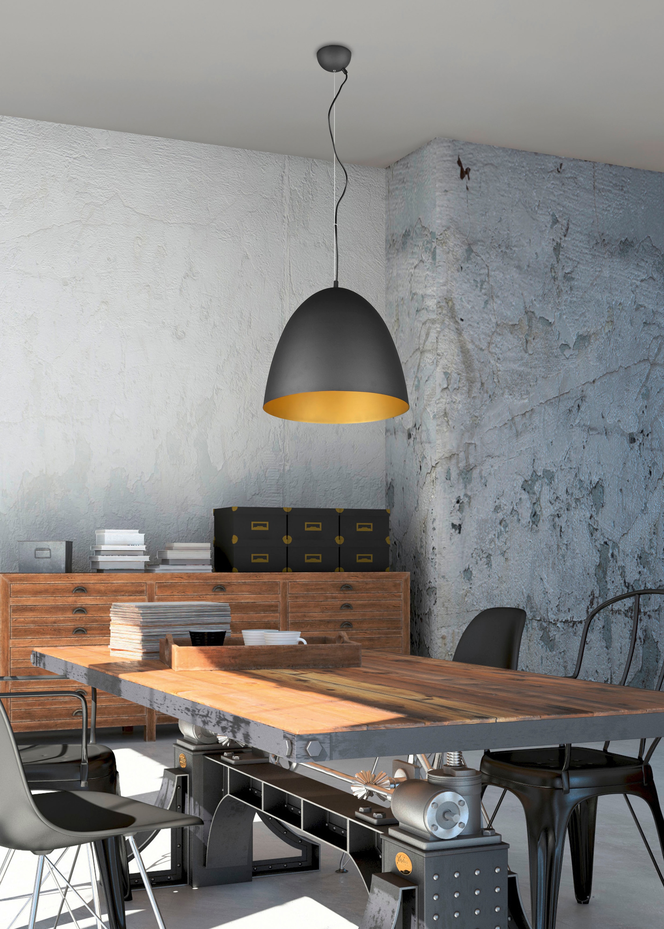 TRIO Leuchten Pendelleuchte »Tilda«, 1 flammig, Leuchtmittel E27 | ohne Leuchtmittel, elegante Hängelampe, max 150cm höhenverstellbar, exkl 1xE27 max 40W