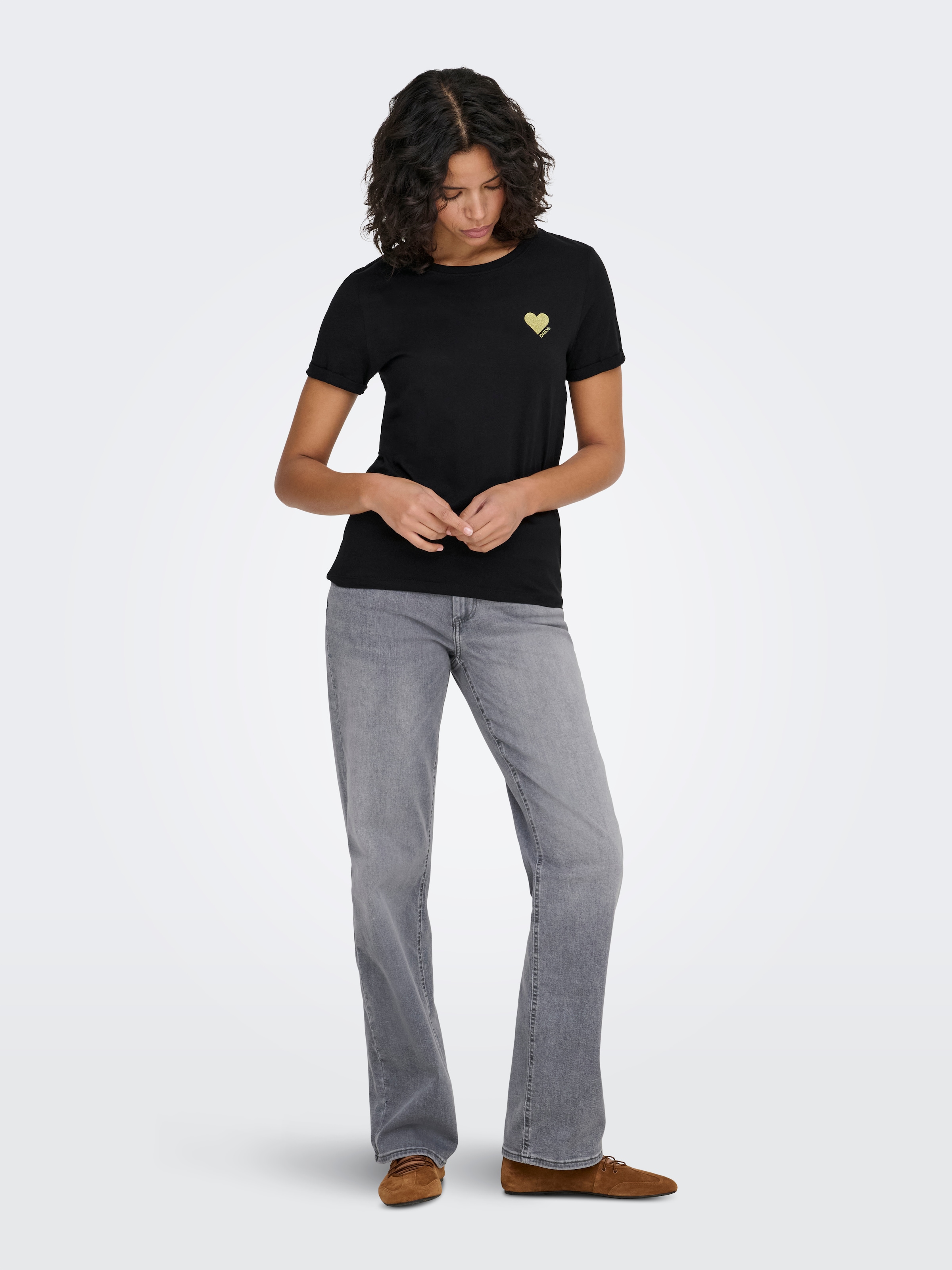 ONLY Kurzarmshirt »ONLKITA LIFE S/S TOP NOOS« regular fit, casual, Single Jersey, Baumwolle, Rundhals