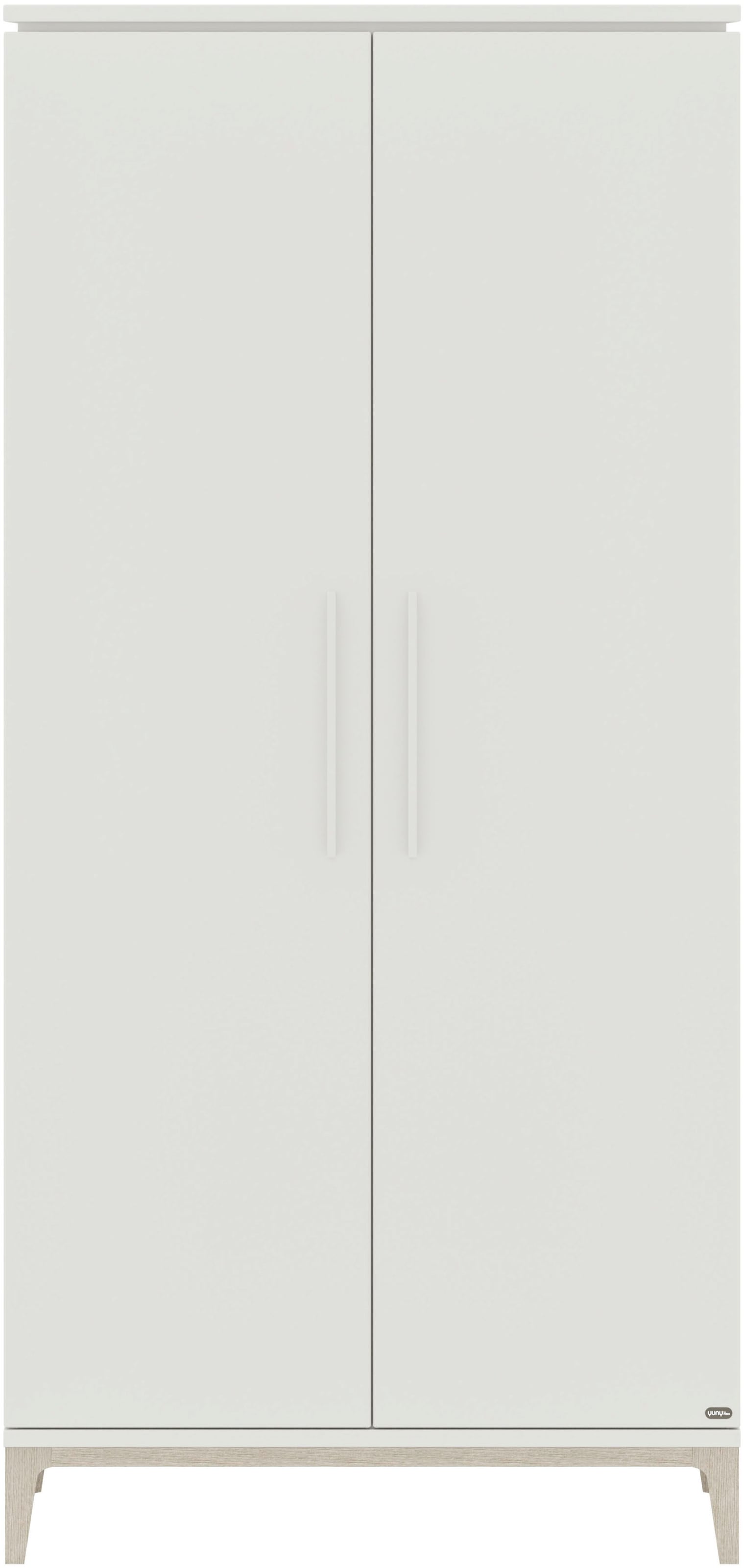 PAIDI Kleiderschrank »CUTIE LEA in Weiß, verschiedene Größen, Türen mit Soft-Close-Funktion« B/H/T ca. 95-131/200/52cm, mit 2 oder 3 Türen, Off-White,  stabiler Drehtürenschrank aus Holz, mit Kleiderstangen & Einlegeböden