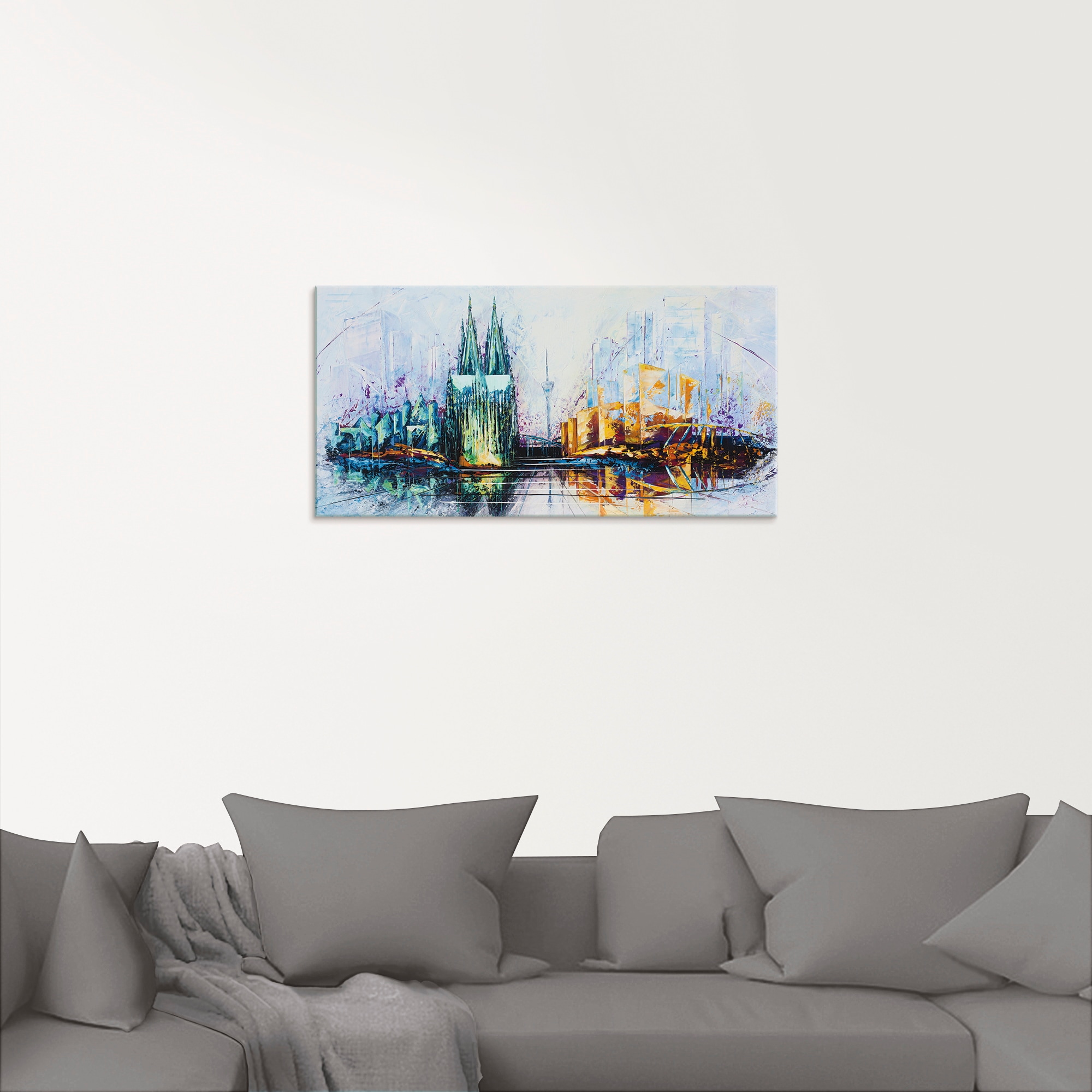 Artland Glasbild »Kölner Dom Skyline 6«, Deutschland, (1 St.), in verschiedenen Größen