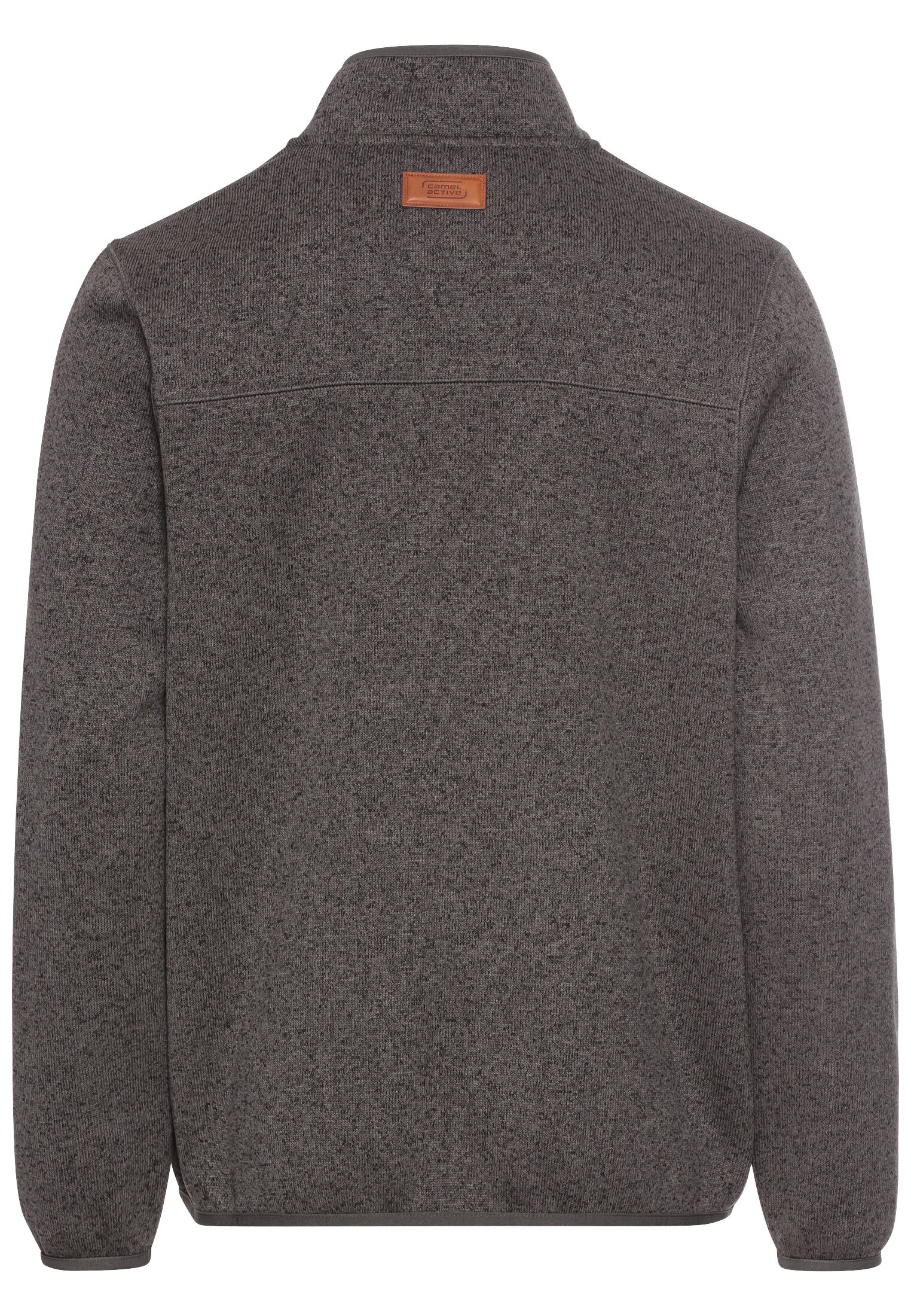 camel active Strickjacke, in melierter Optik und mit Stehkragen