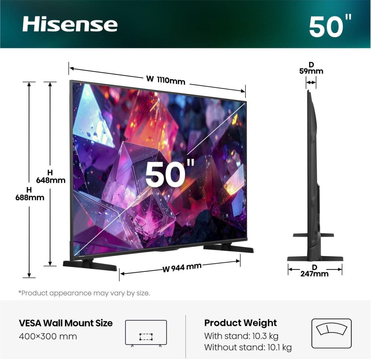 Hisense QLED-Fernseher »50E7S PRO« 126 cm/50 ″ Smart-TV