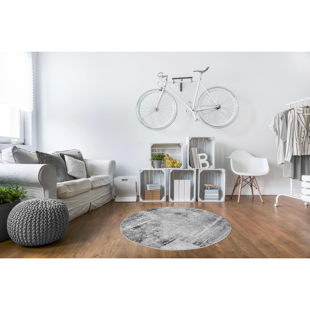 Andiamo Teppich »Luna«, rund, 7 mm Höhe, Kurzflor, modernes Design, ideal im Wohnzimmer & Schlafzimmer
