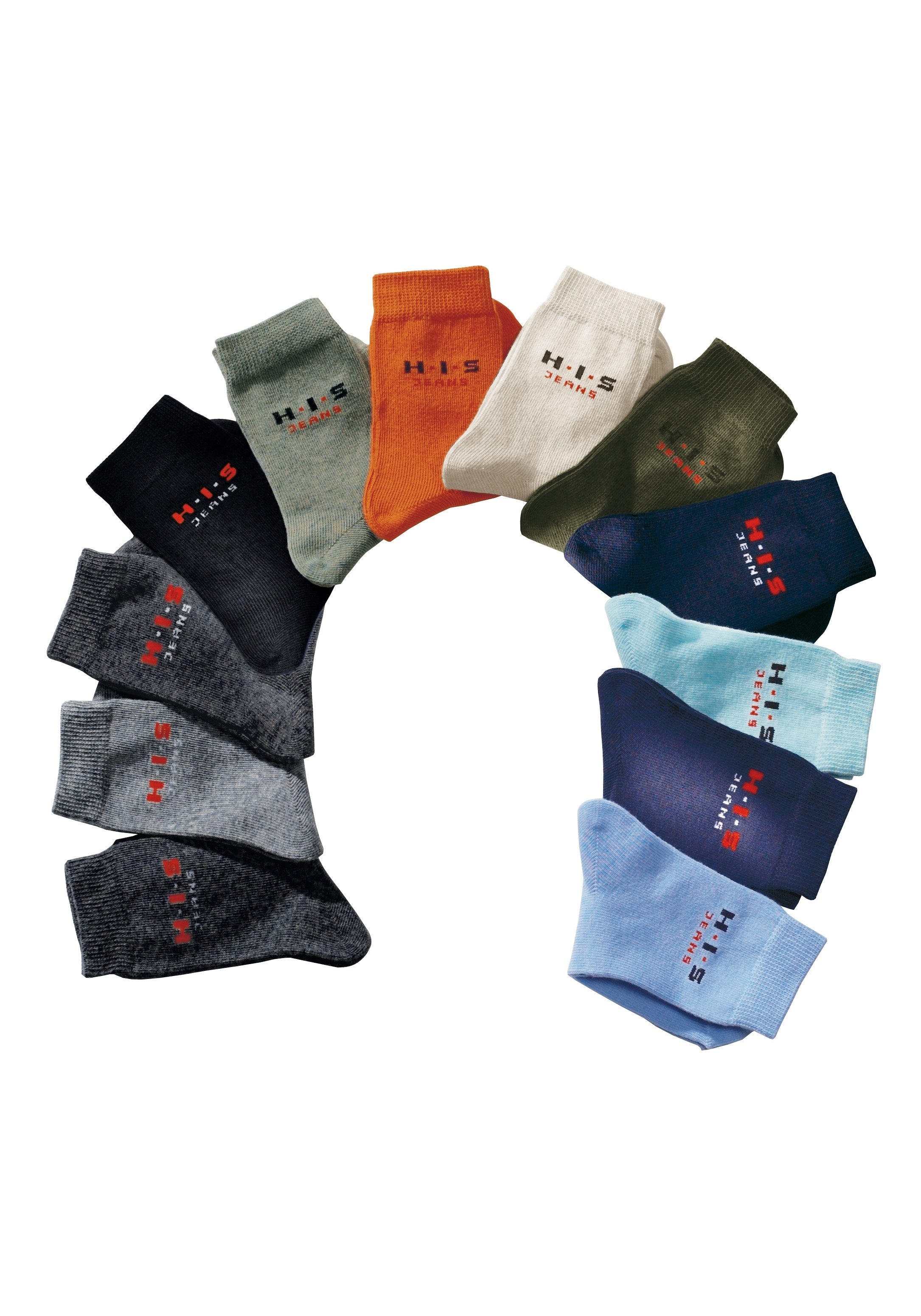 H.I.S Basicsocken, (4 Paar), Logo mit im bestellen Online-Shop kontrasfarbenem