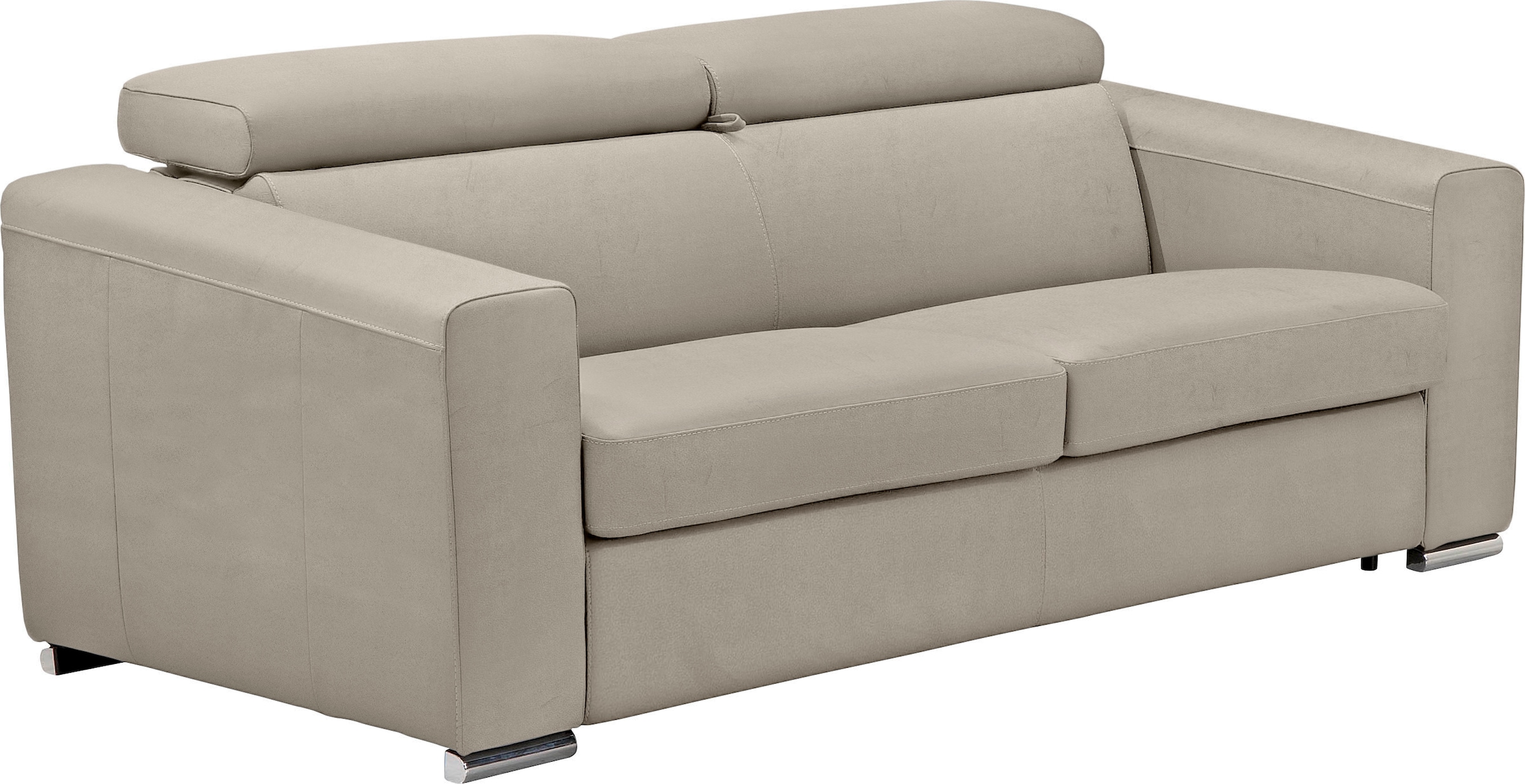 Egoitaliano Schlafsofa »Cabiria, Design und super Sitz- und Liegekomfort«, Sofa inkl. Schlaffunktion, Kopfteile verstellbar, mit Metallfüßen