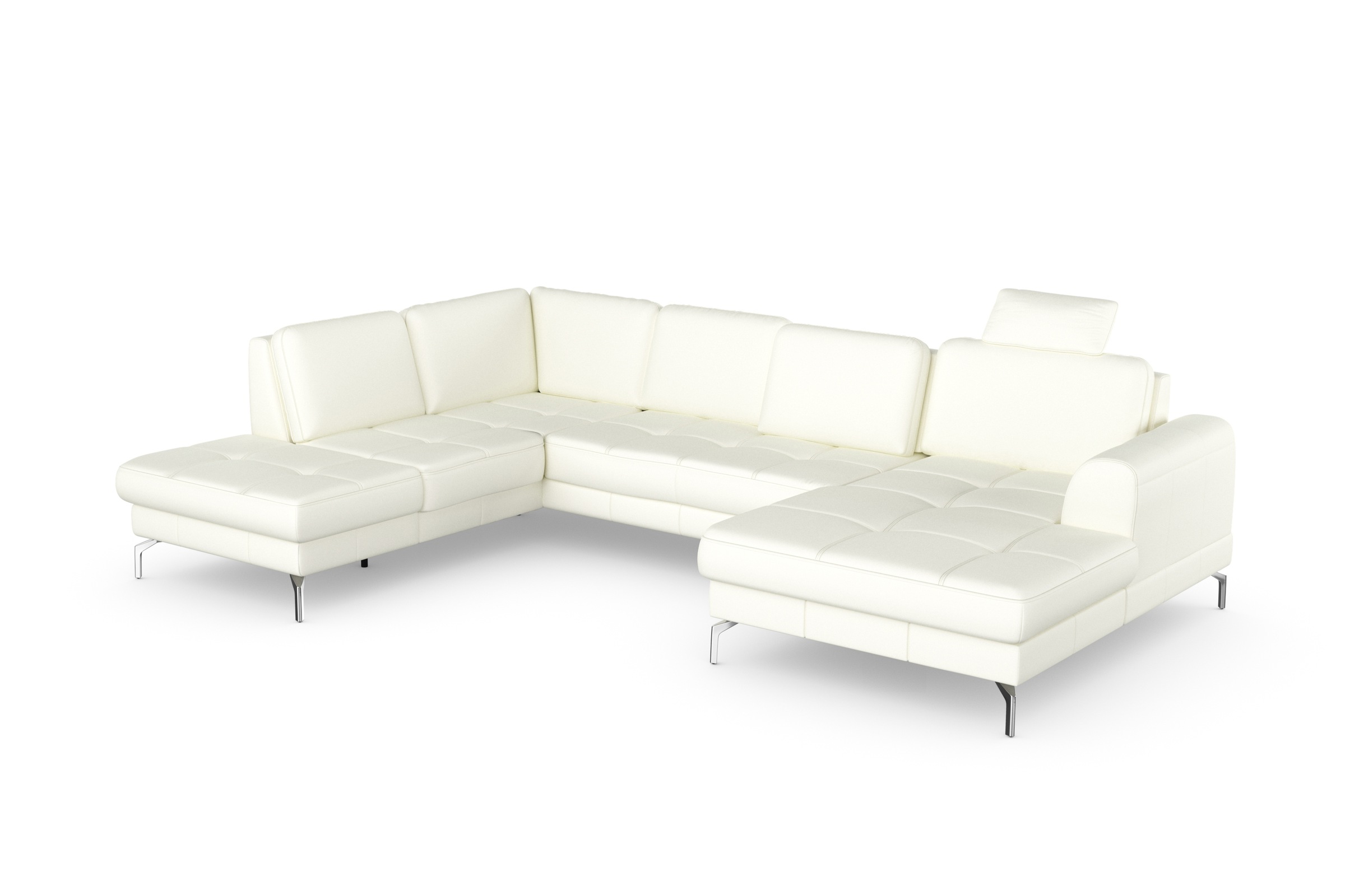 sit&more Wohnlandschaft »Bendigo U-Form«, inklusive Sitztiefenverstellung, Bodenfreiheit 15 cm, in 2 Fußfarben