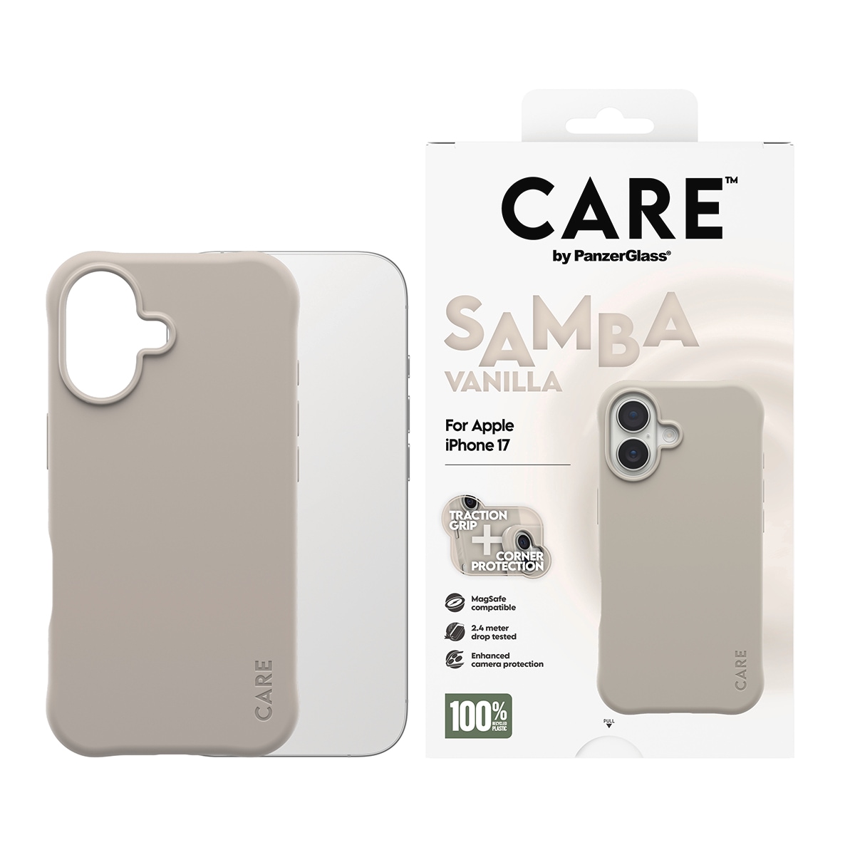 CARE by PanzerGlass Handyhülle »Samba MagSafe Case für Apple iPhone 17« Apple iPhone 17 Backcover, Schutzhülle, Handyschutzhülle, Case, Schutzcase, stoßfest
