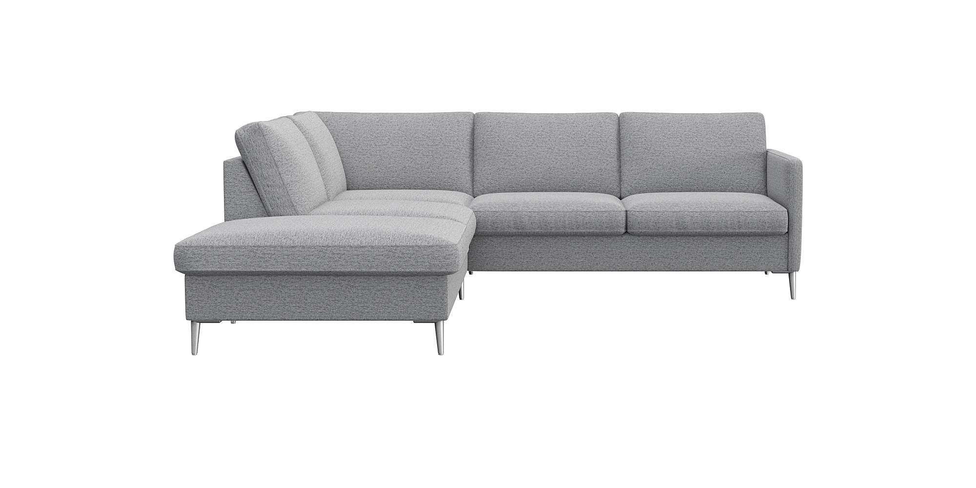 FLEXLUX Ecksofa »Fiore, L-Form«, schmale Armlehnen, Füße alufarben, B/T 234/225 cm, Kaltschaum im Sitz