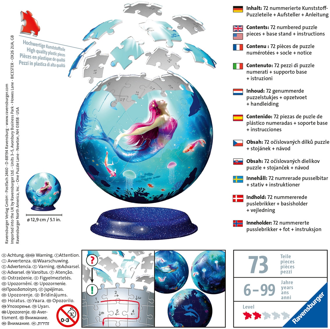 Ravensburger Puzzleball »Bezaubernde Meerjungfrauen«, FSC® - schützt Wald - weltweit; Made in Europe