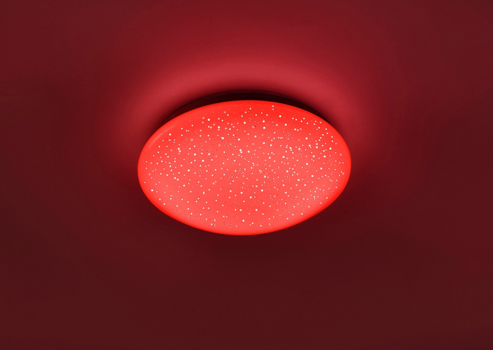 Leuchten Direkt Deckenleuchte »SKYLER«, 1 flammig-flammig, LED, dimmbar, Ø  26 cm, Sternenhimmel-Optik, Farbwechsel RGB+W auf Rechnung bestellen