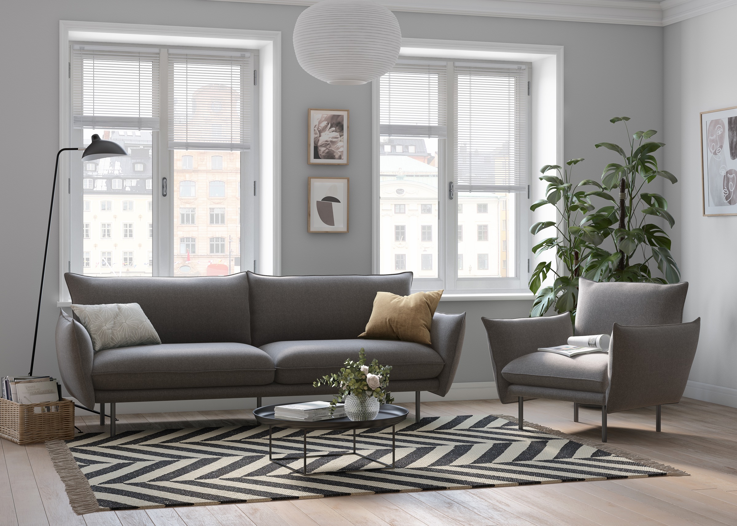 andas 3-Sitzer »Stine«, Besonderes Design durch Kissenoptik und Keder, by Morten Georgsen