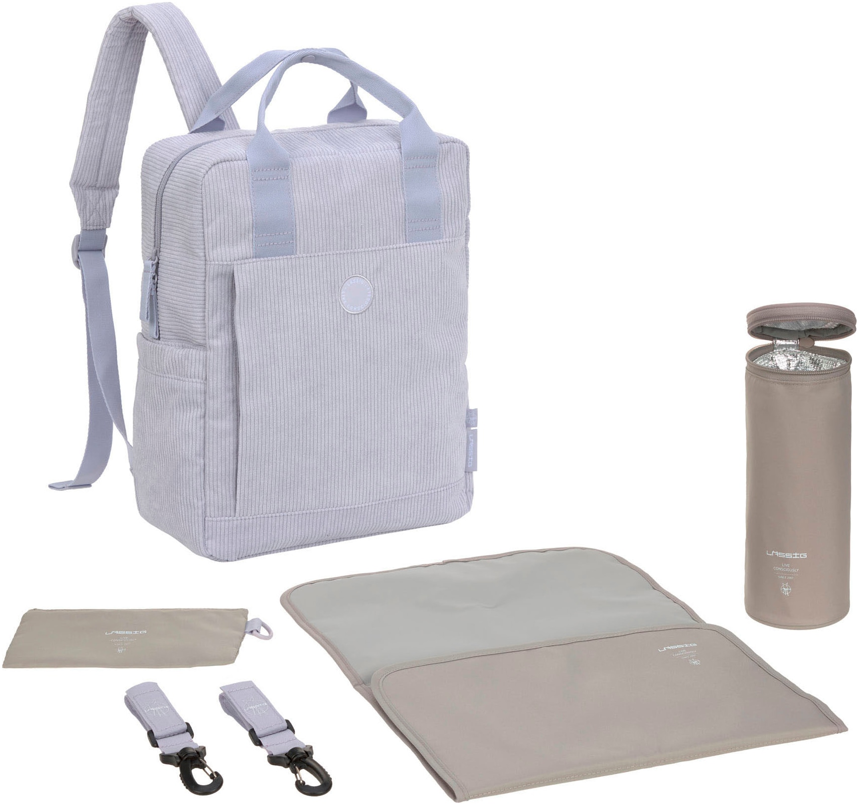 LÄSSIG Wickelrucksack »Green Label, Vividal Backpack, Cord lilac«