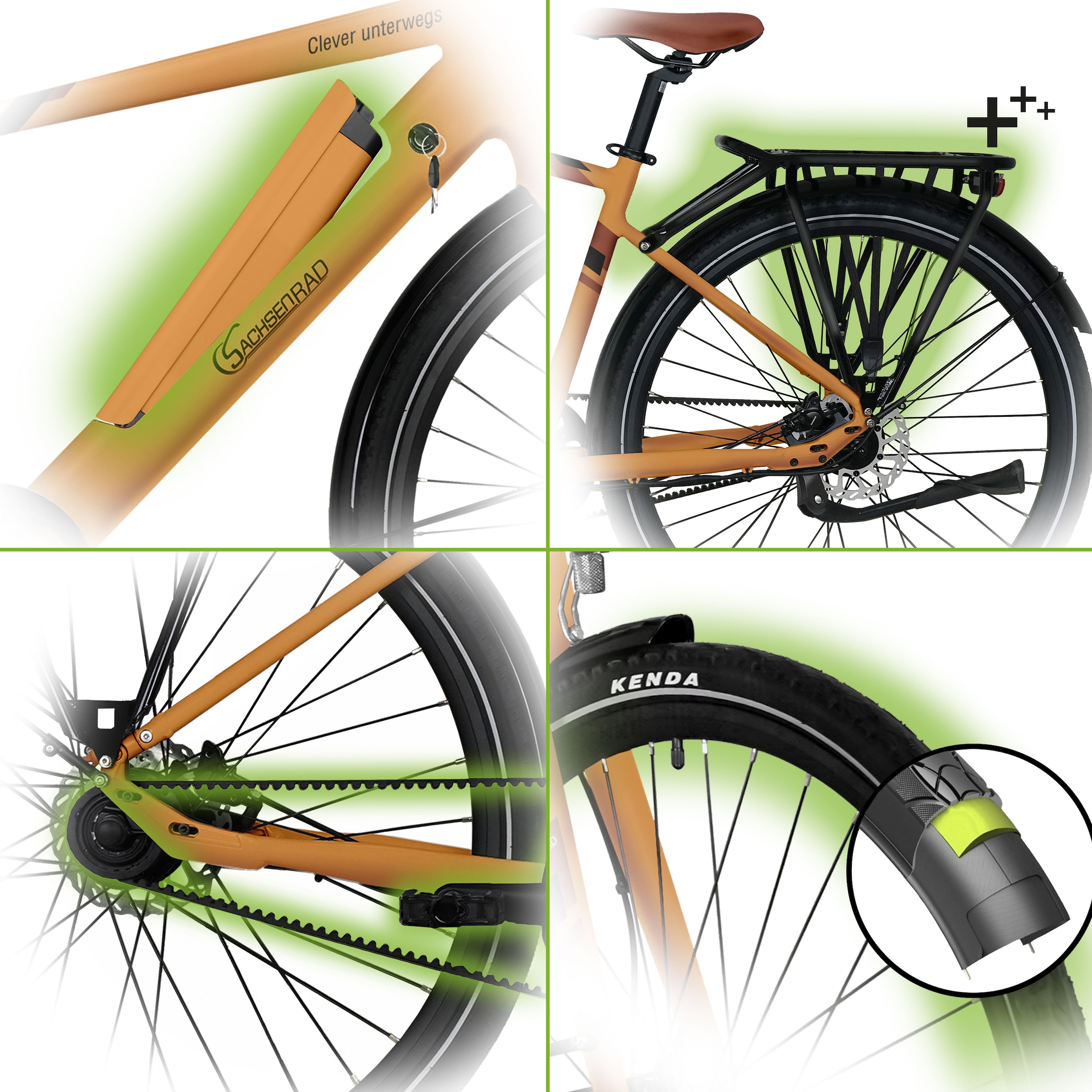 SachsenRad E-Bike »C3T«, 1 Gang, Shimano, Heckmotor 250 W
